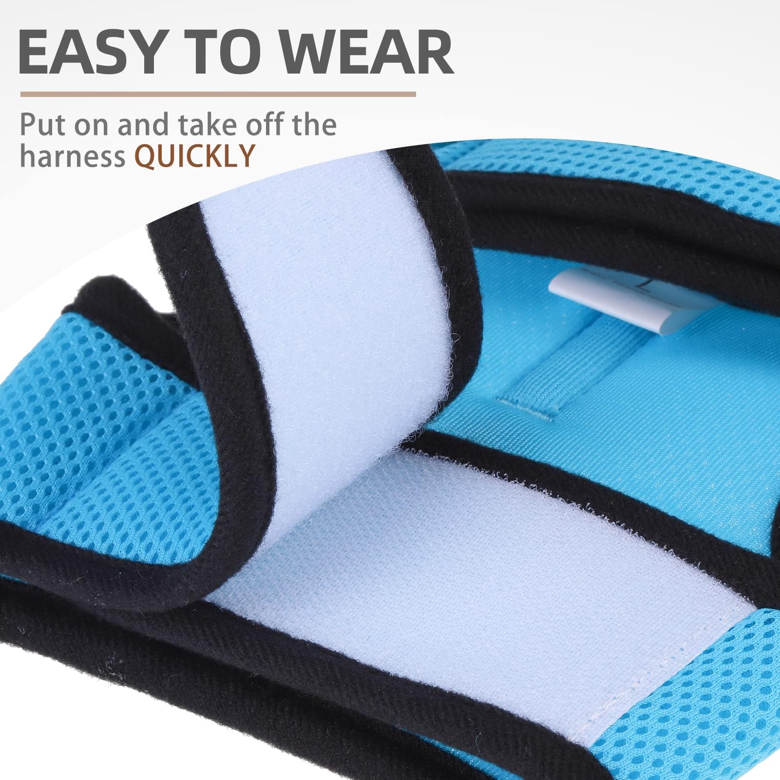PUPTECK Soft Mesh Cat Vest Harness & Leash Set, Escape Proof for Small Dogs & Cats, Blue, S (Neck 6", Chest 8.5")