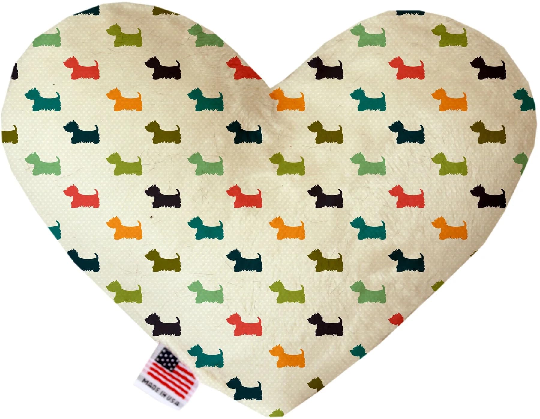 Christmas Pet and Dog Plush Heart or Bone Toy, "Holiday Friends Group" (Available in different sizes, and 7 different patterns!) Christmas Westies 8" Plush Heart