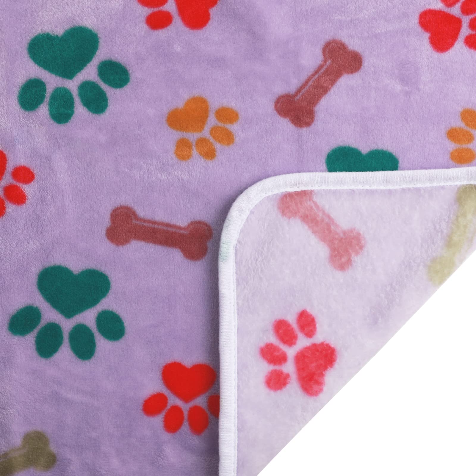 1 Pack 6 Blankets Dog Cat Soft Fluffy Fleece Pet Blanket Warm Cute Print Design Puppy Kitten Blanket Doggy Bone Small(23X16)