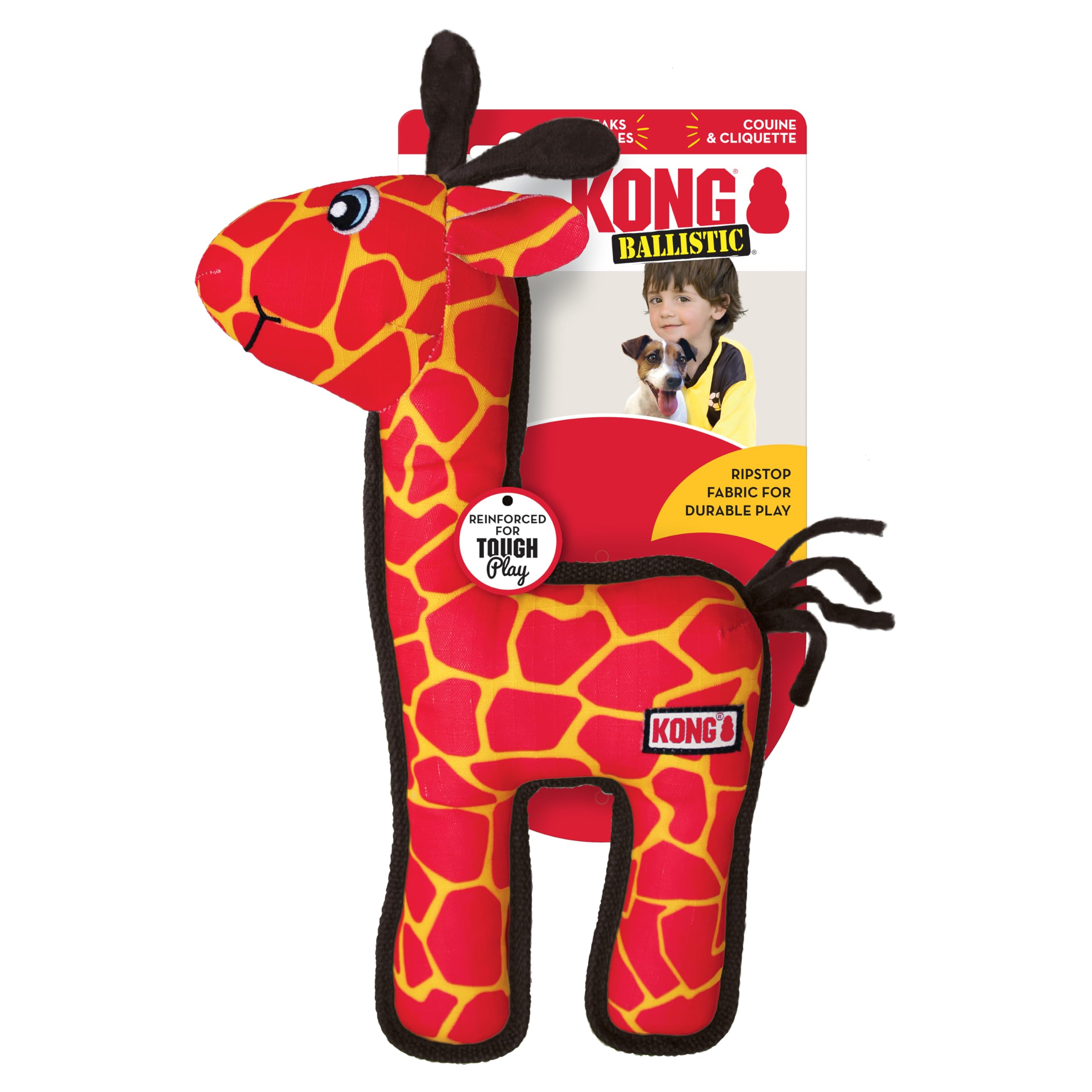 Kong Ballistic Durable Squeaker Dog Toy (Giraffe)