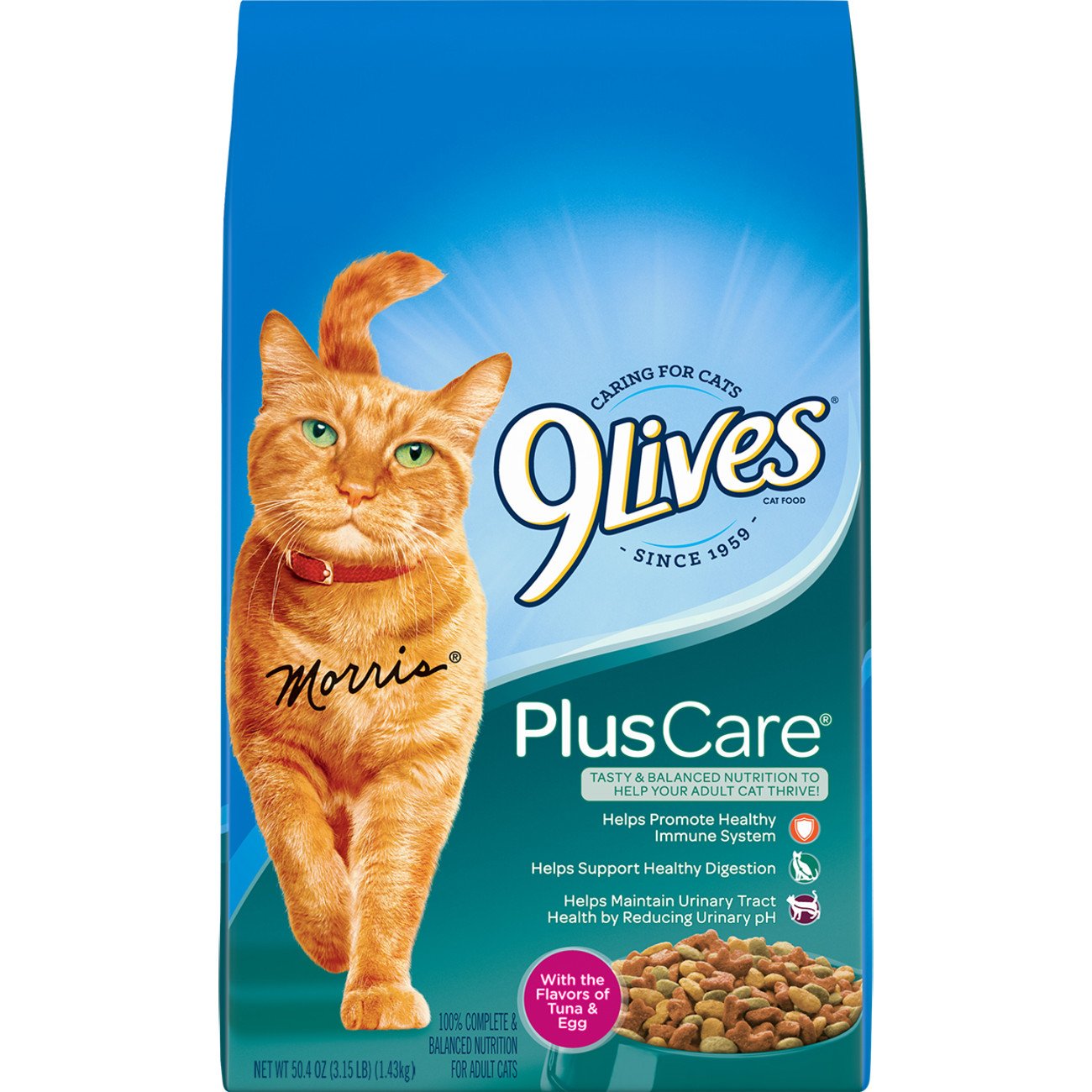 9Lives Plus Care Dry Cat Food, 3.15 lb. Bag