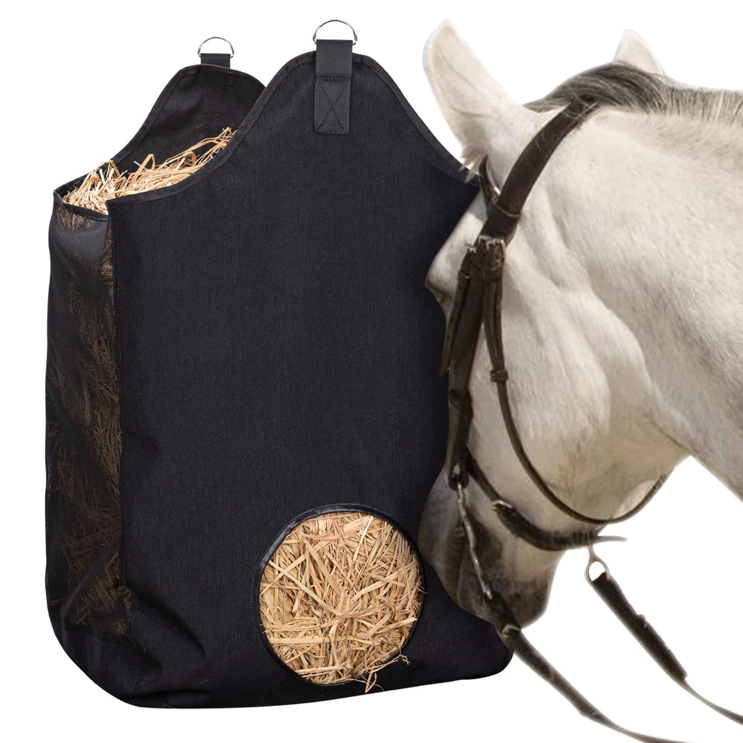 ZELARMAN Hay Bags for Horse, Large Capacity Feeding Bag, Hay Nets for Sheep, Goats, Open Feed Hole Hay Feeder for Slow Feeding (