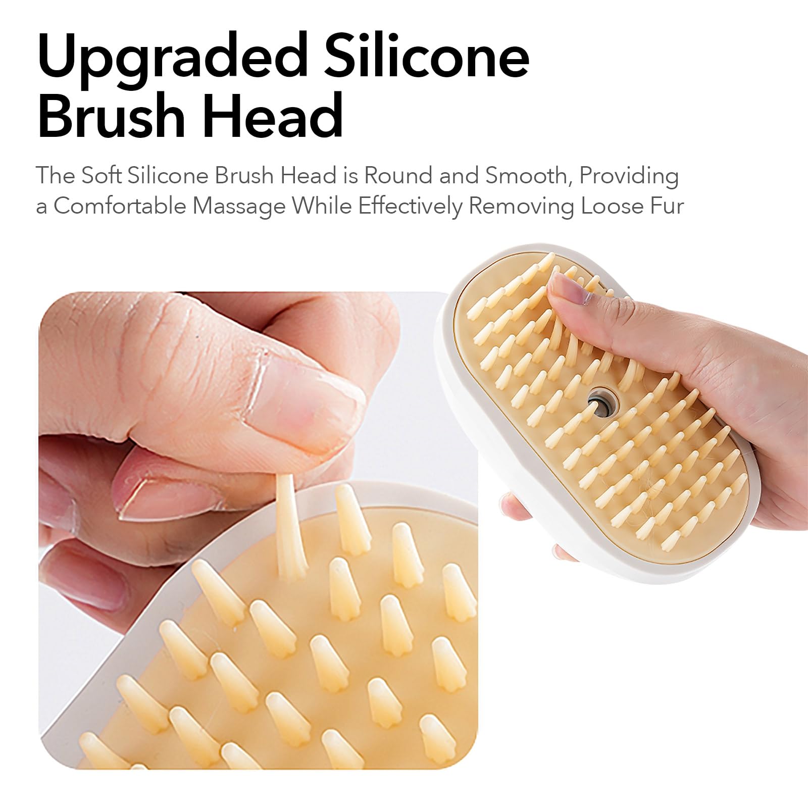 Goocare 2Nd Soft Silicone 3-In-1 Cat Steam Brush For Shedding, Pet Hair Removal Comb With Water Tank, Spray Brush For Pet Groomi