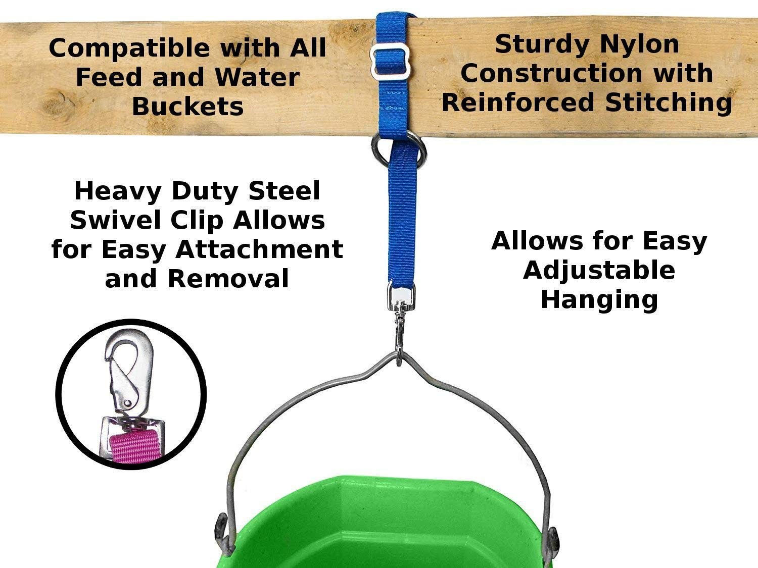 Derby Originals Heavy Duty Adjustable 30    Nylon Hanging Bucket Straps For Water And Feed Buckets - Available In 16 Colors And