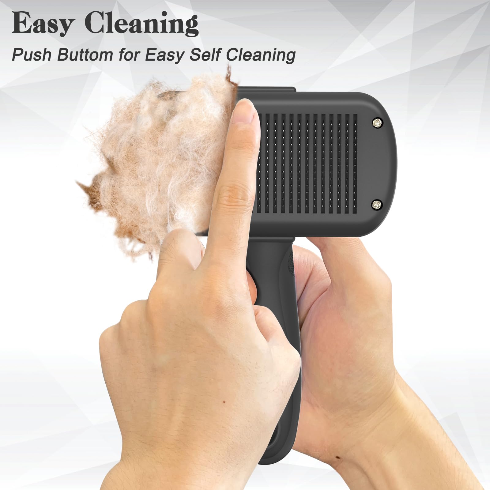 Dipoo Self-Cleaning Brush For Pet Deshedding - Skin-Friendly Grooming Tool For Dogs And Cats, Blue