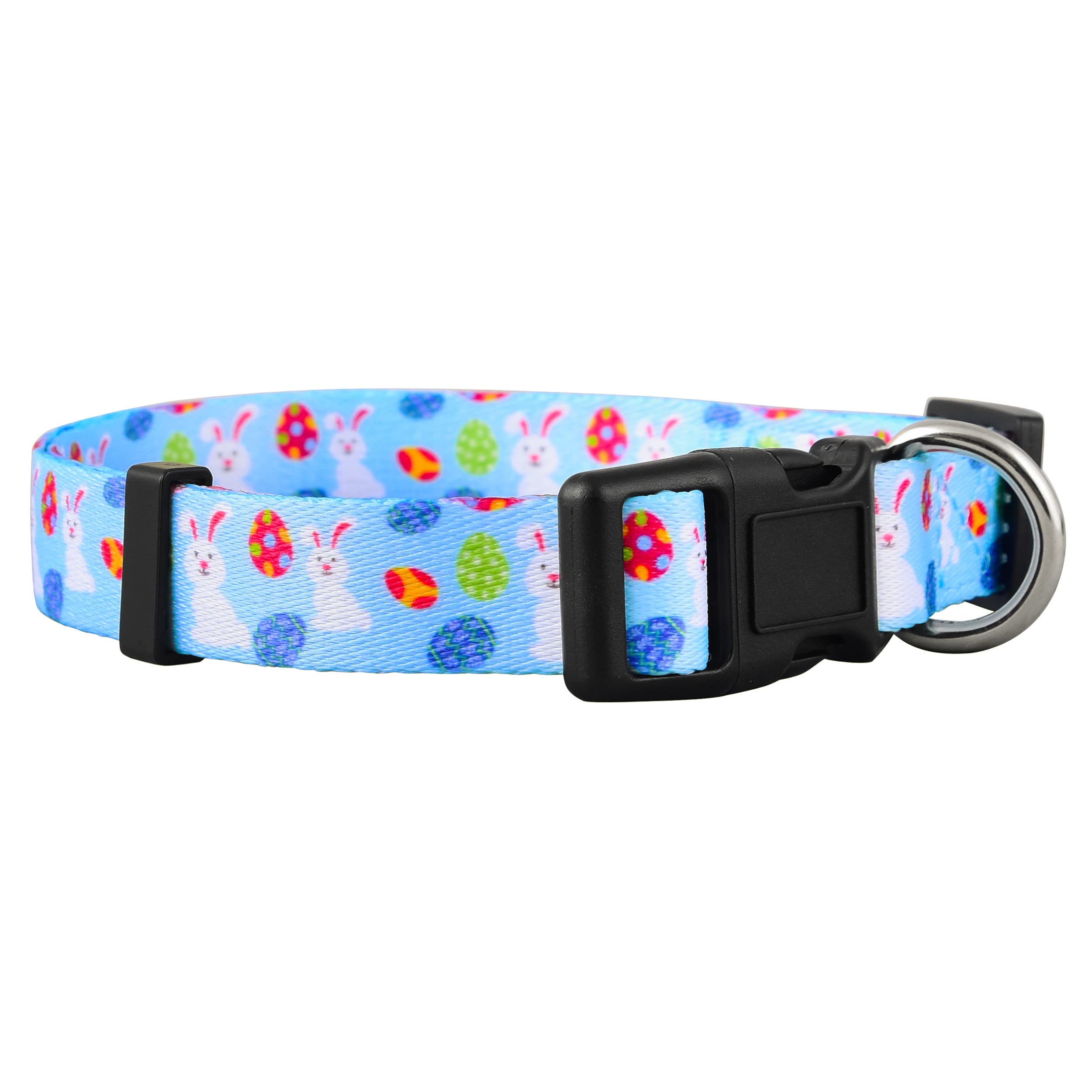Native Pup Easter Dog Collar, Cute Spring Gift For Puppies, Pink Pastel, Eggs, Chicks, Bunny Adjustable For Small, Medium, Large
