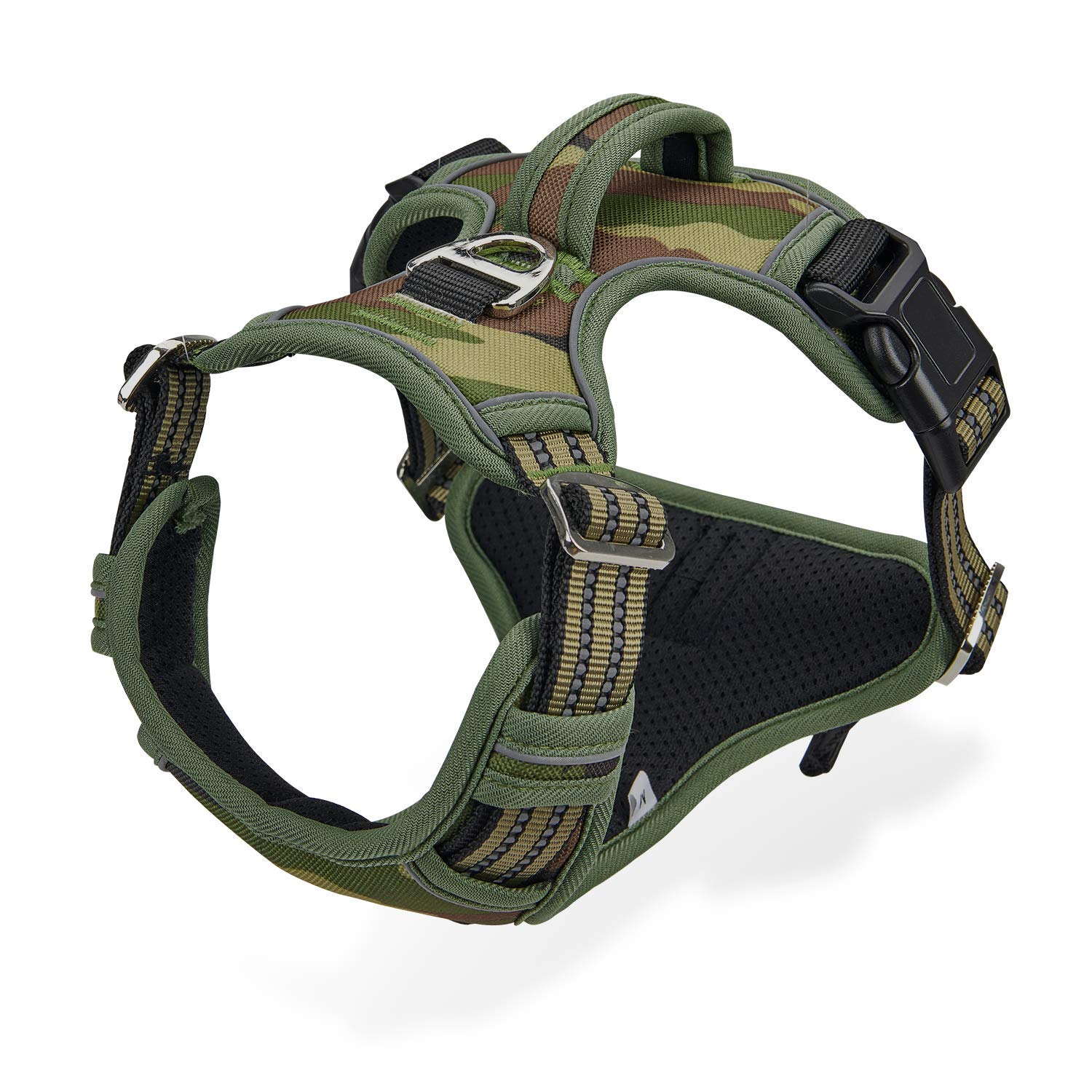 Dog Harness For Medium Sized Dog No Pull Dog Harness For Large Dogs With Handle 2 Metal Leash Clips, Adjustable Reflective Puppy