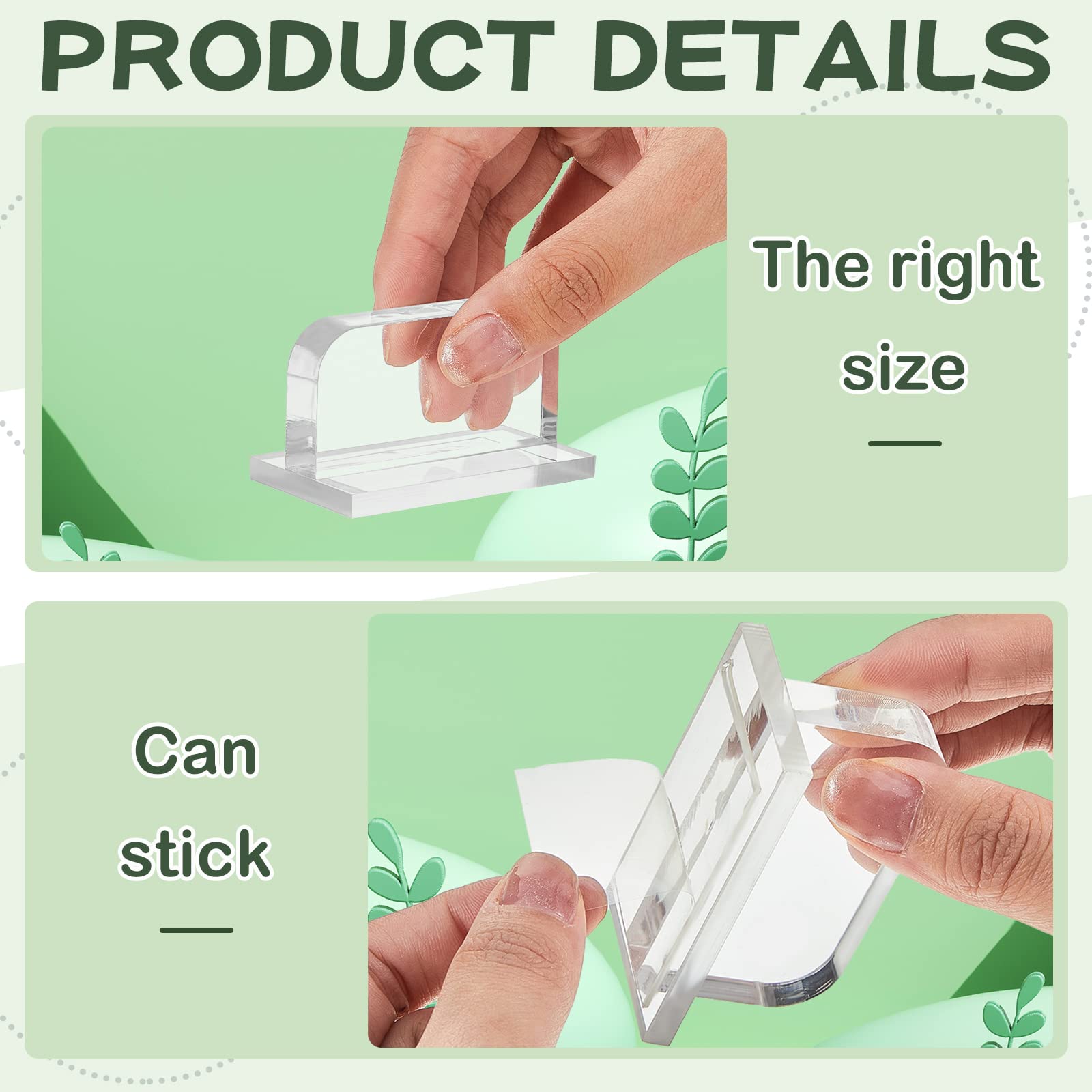 Qunclay Aquarium Lid Handles - 4 Pcs Adhesive Replacement, 2.36x1.38 Inch, Transparent