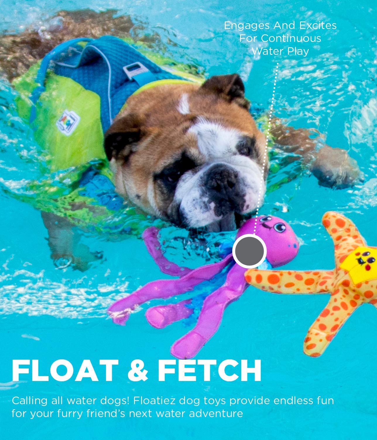 Outward Hound Floatiez Narwhal Dog Toy, Large Purple Polyester, Model 67875