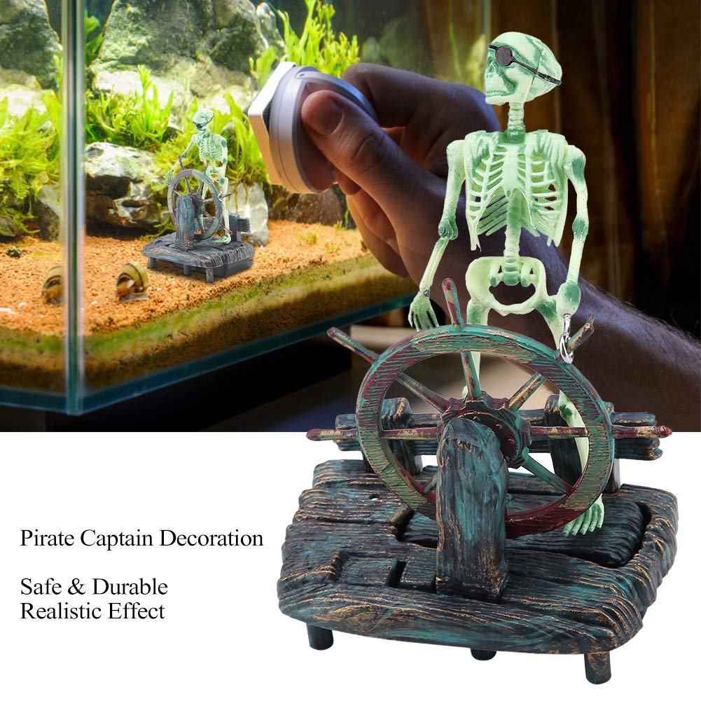 Semme Pirate Fish Tank Decoration - Skeleton Chest Action Figure, Plastic Aquarium Ornament, Model Semmes5oxc210mi