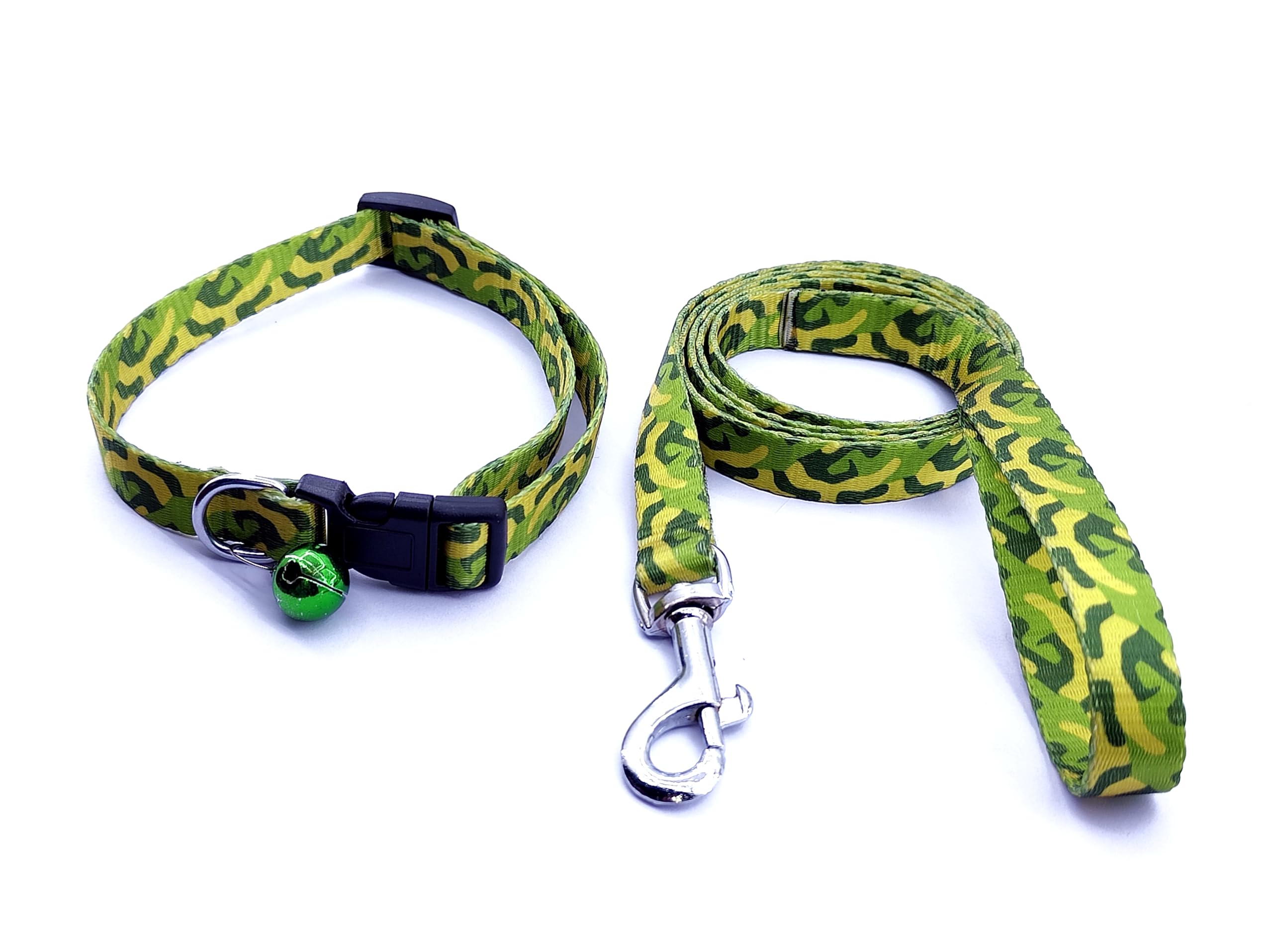 Rvpaws Dog Collar Set Puppy Printed With Bell, Adjustable Nylon Collar With Leash For Small And Medium Dog/Puppy, 15Mm Collar Se