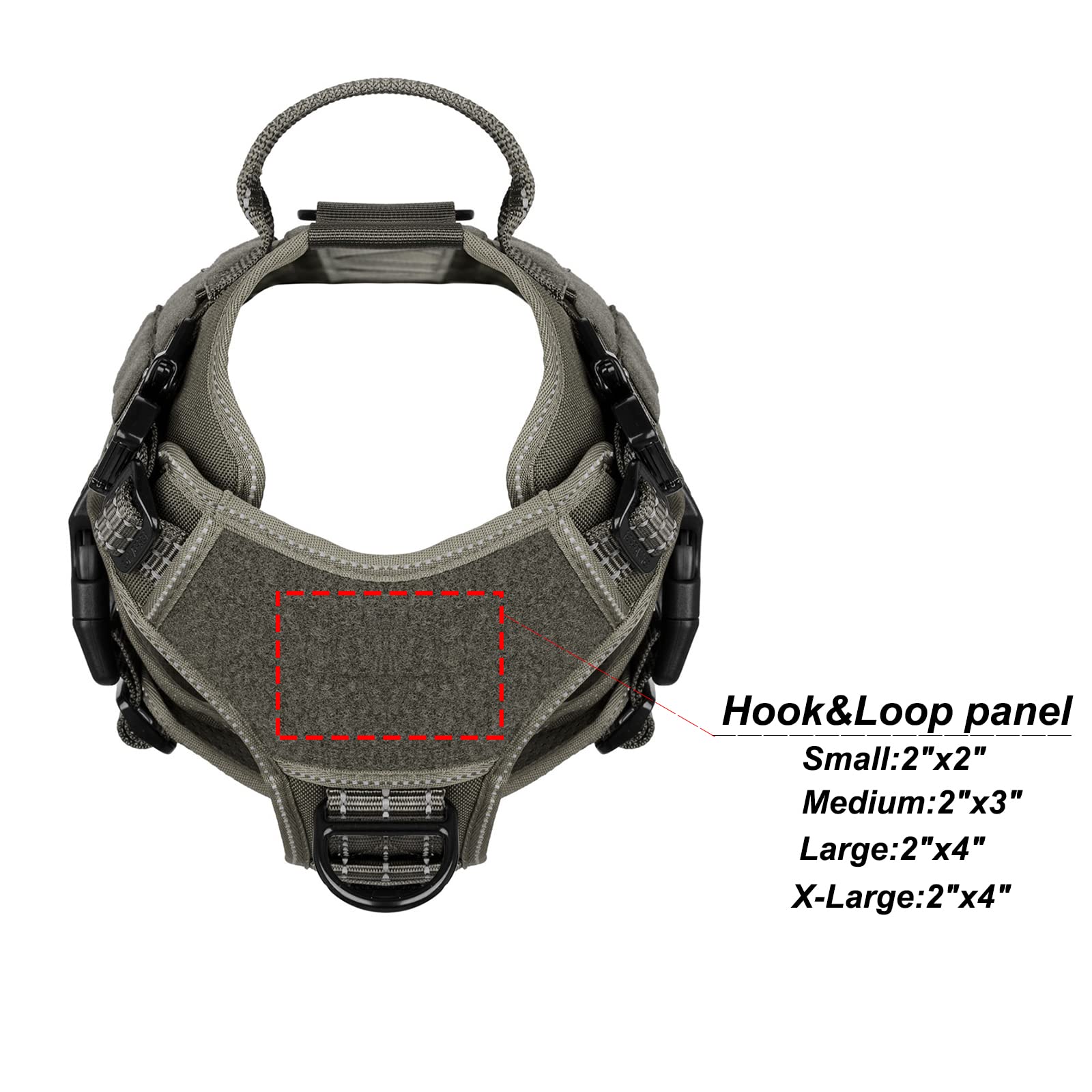 Icefang Gn1 Reflective Tactical Dog Harness Medium Sized, Molle K9 Dog Vest With 2X Metal Buckles,Adjustable Pet Harness, No Pul
