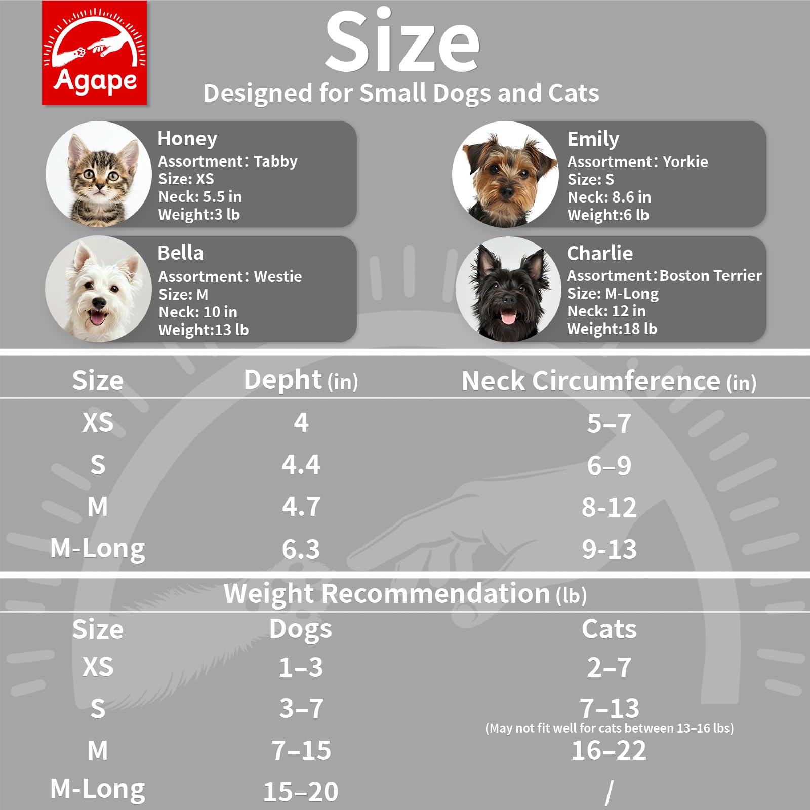 Agape Soft Dog Cone for Small Dogs & Cats, Comfy Dogs Recovery Collar After Surgery, Adjustable E Collar Alternative to Stop Lic