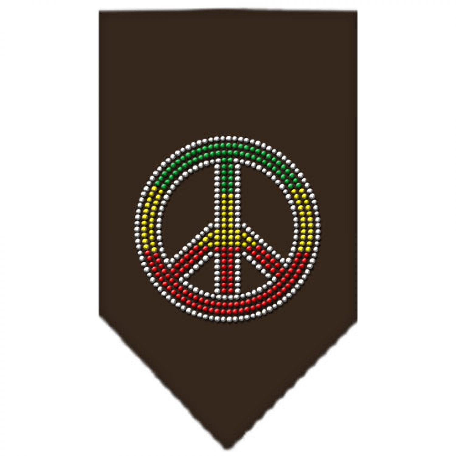 Mirage Pet Products Rasta Peace Rhinestone Bandana, Small, Cocoa