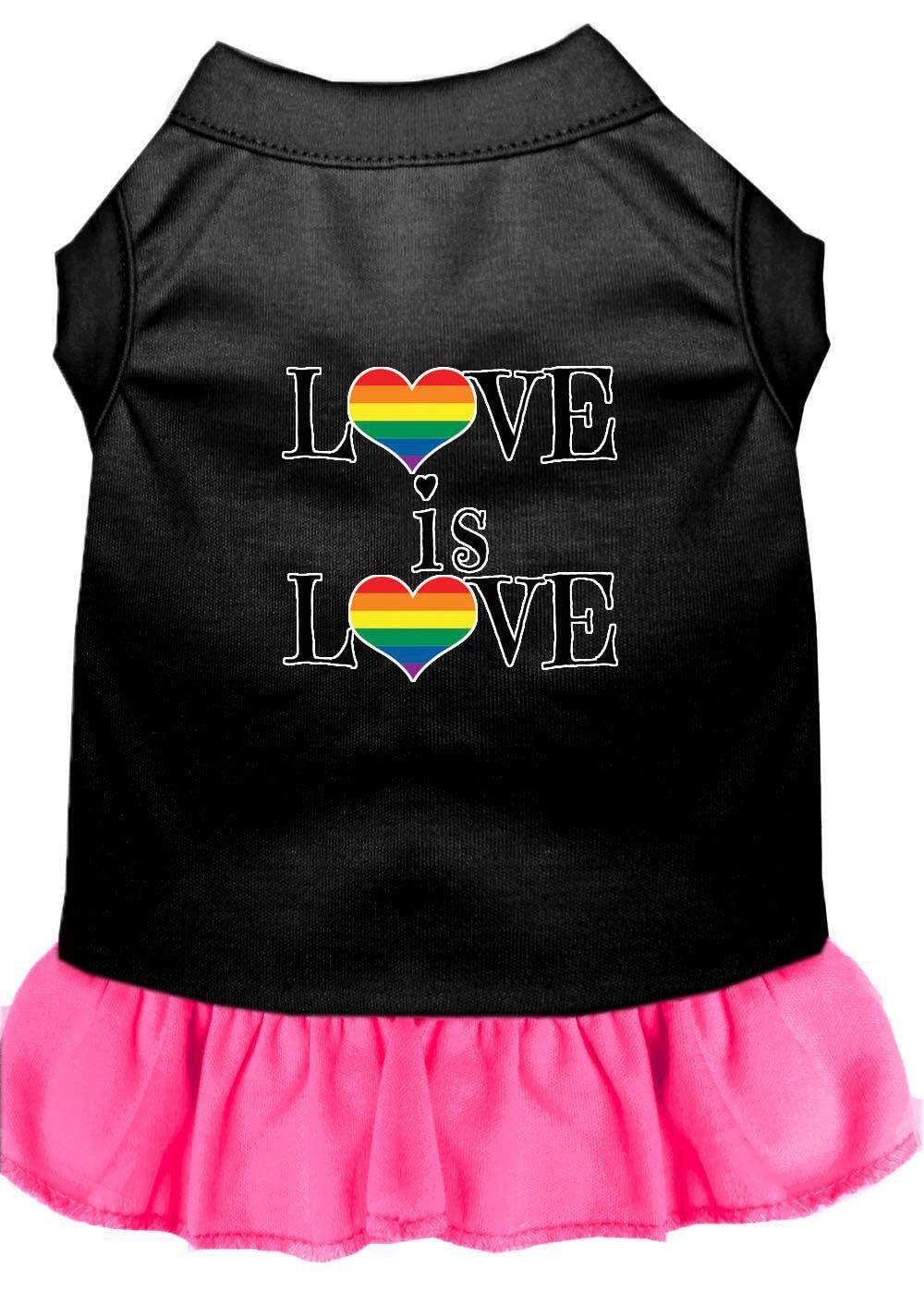 Pet, Dog & Cat Dress Screen Printed, "Love Is Love" Baby Blue LG (10-14 lbs.)
