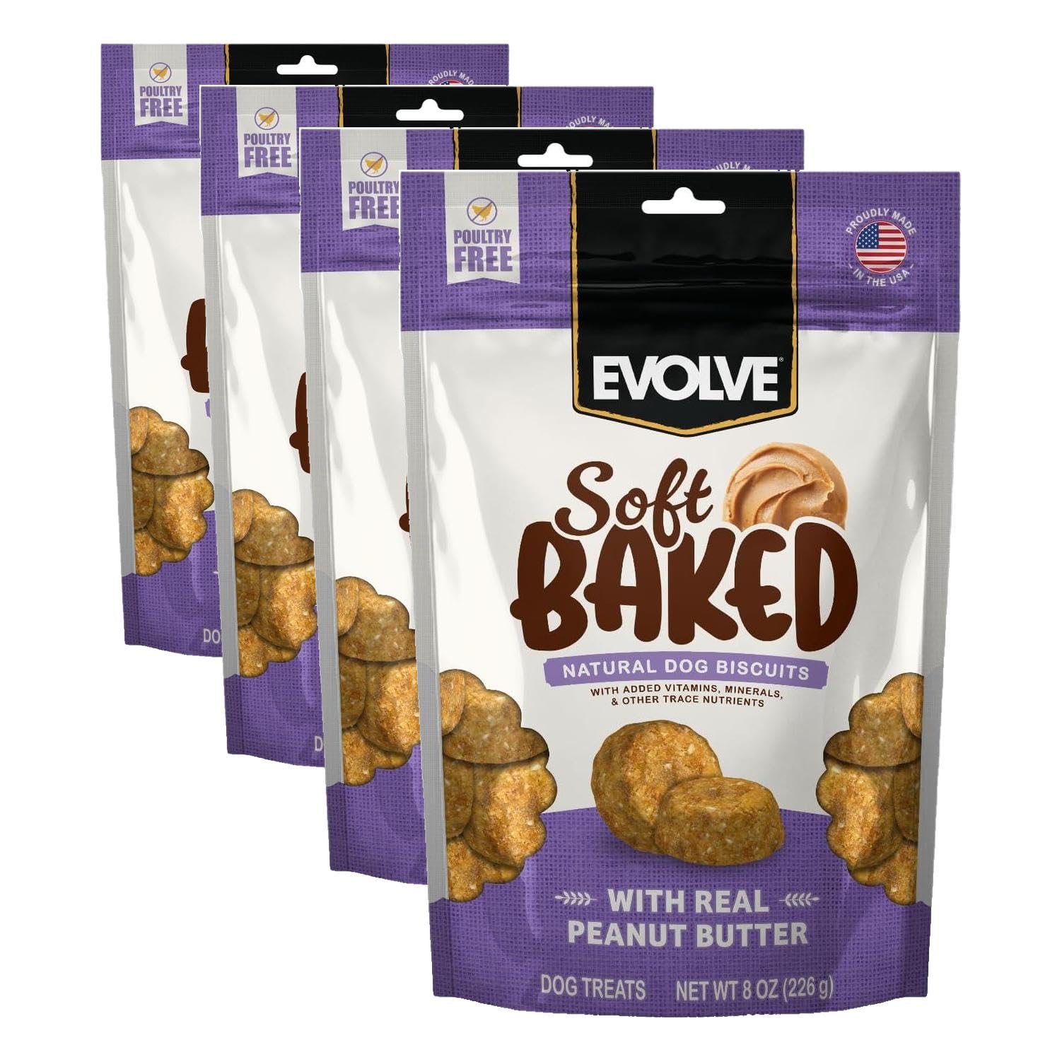 Evolve Soft Baked Salmon & Berry Recipe Dog Biscuits, 8 oz.