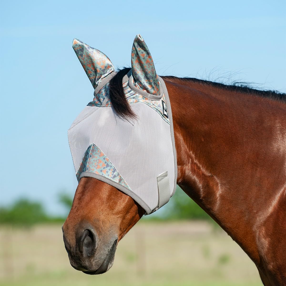 Cashel Crusader Fly Mask, Standard with Ears (Sagebrush, Warmblood)