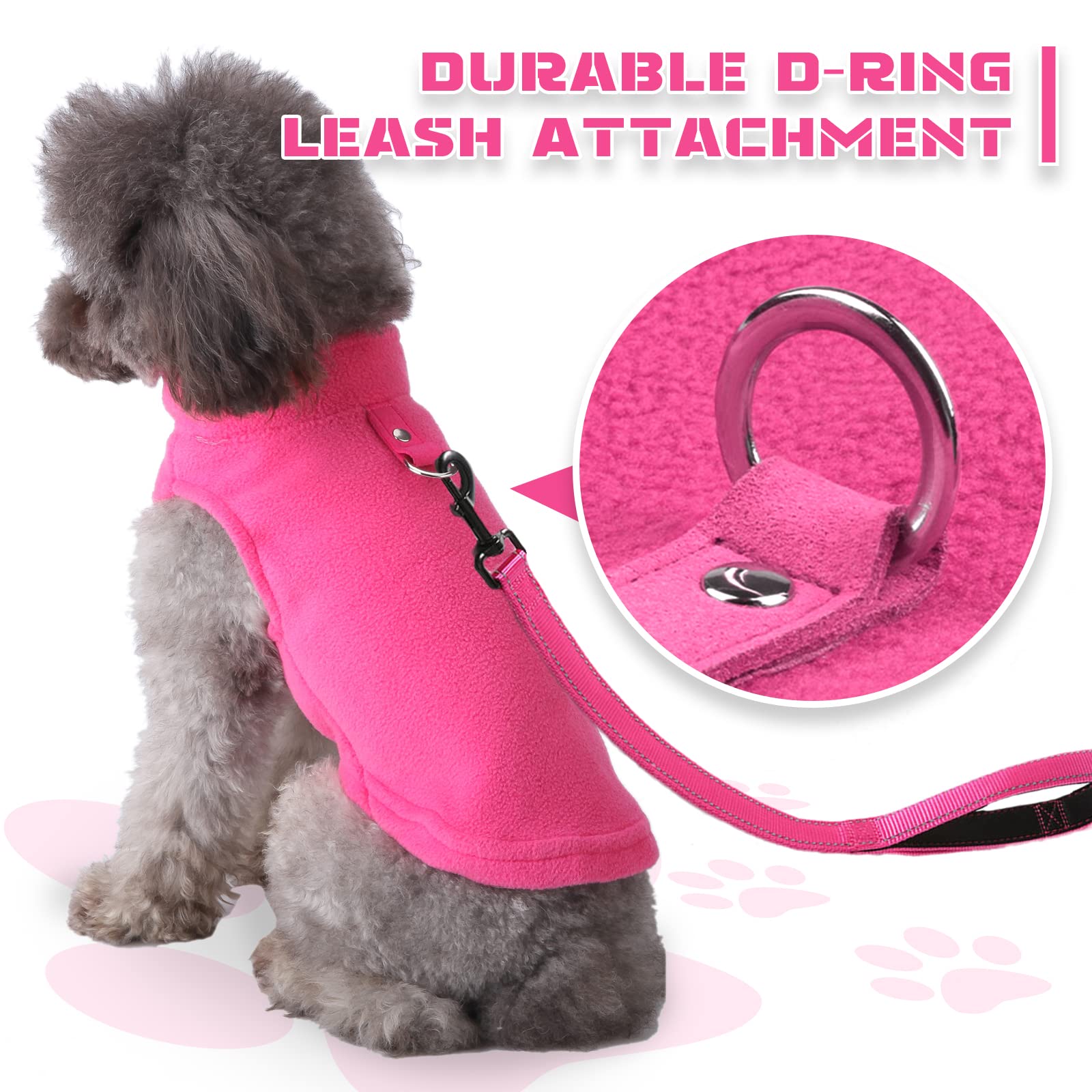 Petcare Small Dog Sweater Cat Fleece Vest Soft Dog Jacket With Leash O-Ring Fall Winter Warm Pet Pullover Coat Puppy Clothes For