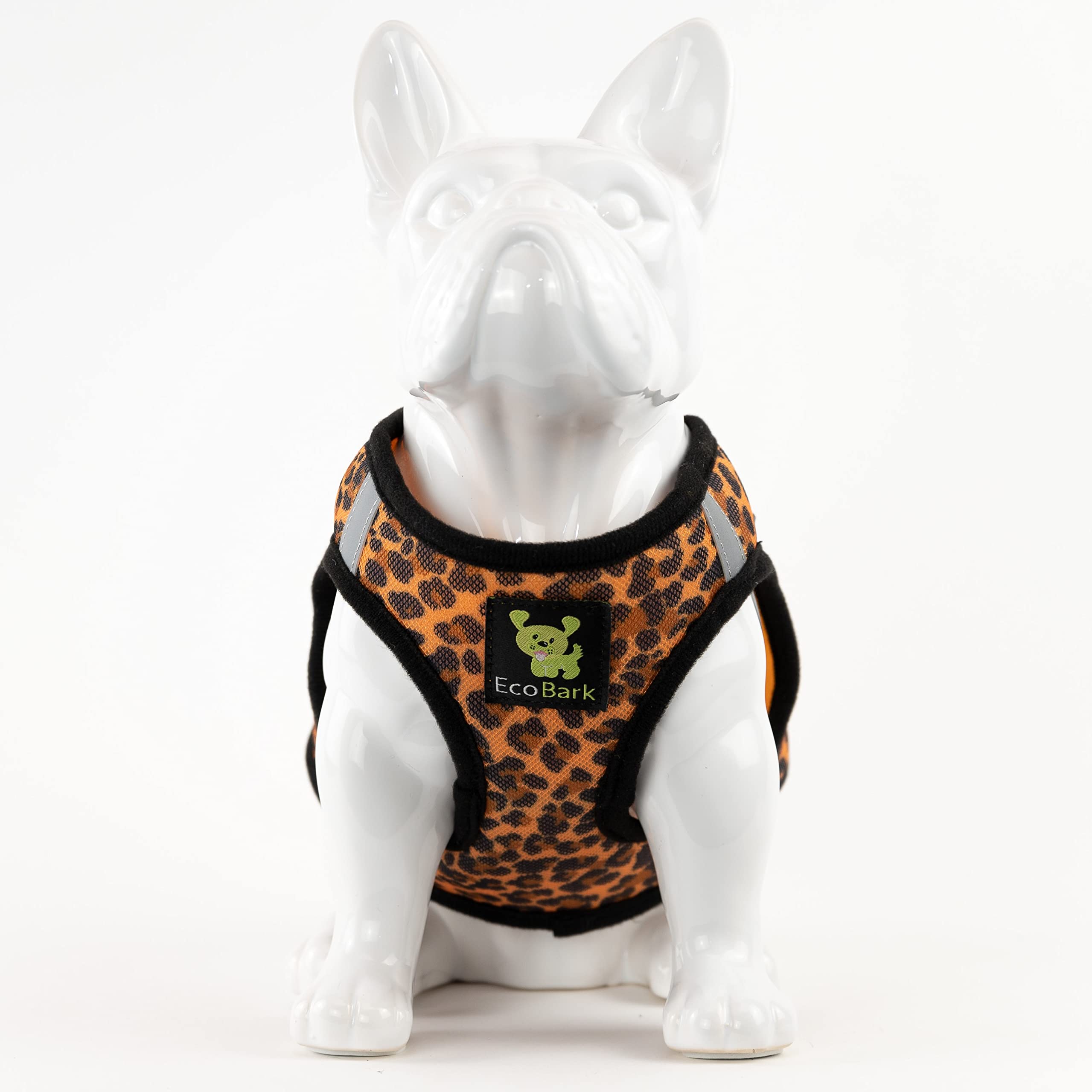 Ecobark Step In Dog Harness - Eco-Friendly Small Breed Dog Harnesses For Xs And Small Dogs - Reflective And Adjustable Mini Body Halter Vest - Soft Mesh Toy Breed Harness (Cheetah,Small)