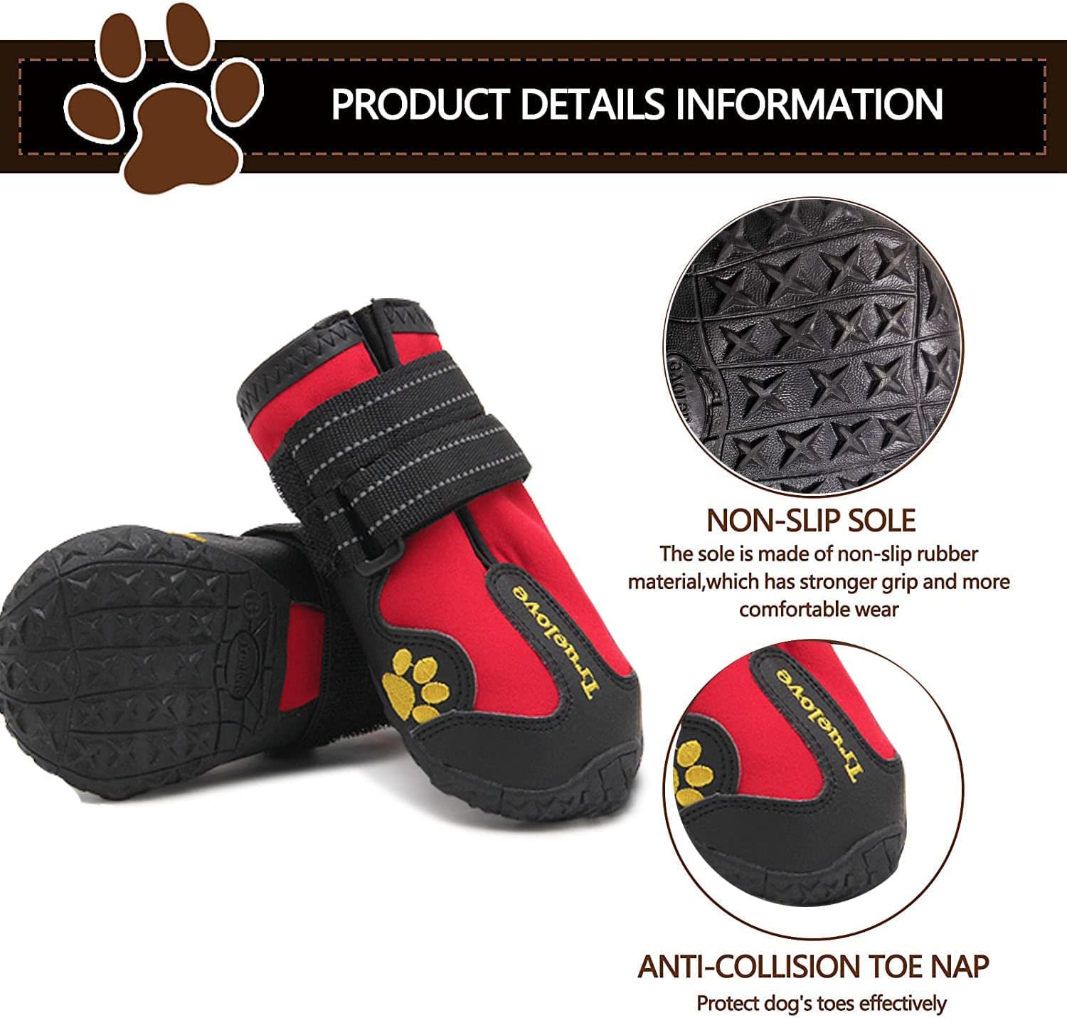 Expawlorer Anti-Slip Dog Shoes - Winter Booties With Reflective Straps, Waterproof Rain Boots For Small Dogs, Paw Protectors For