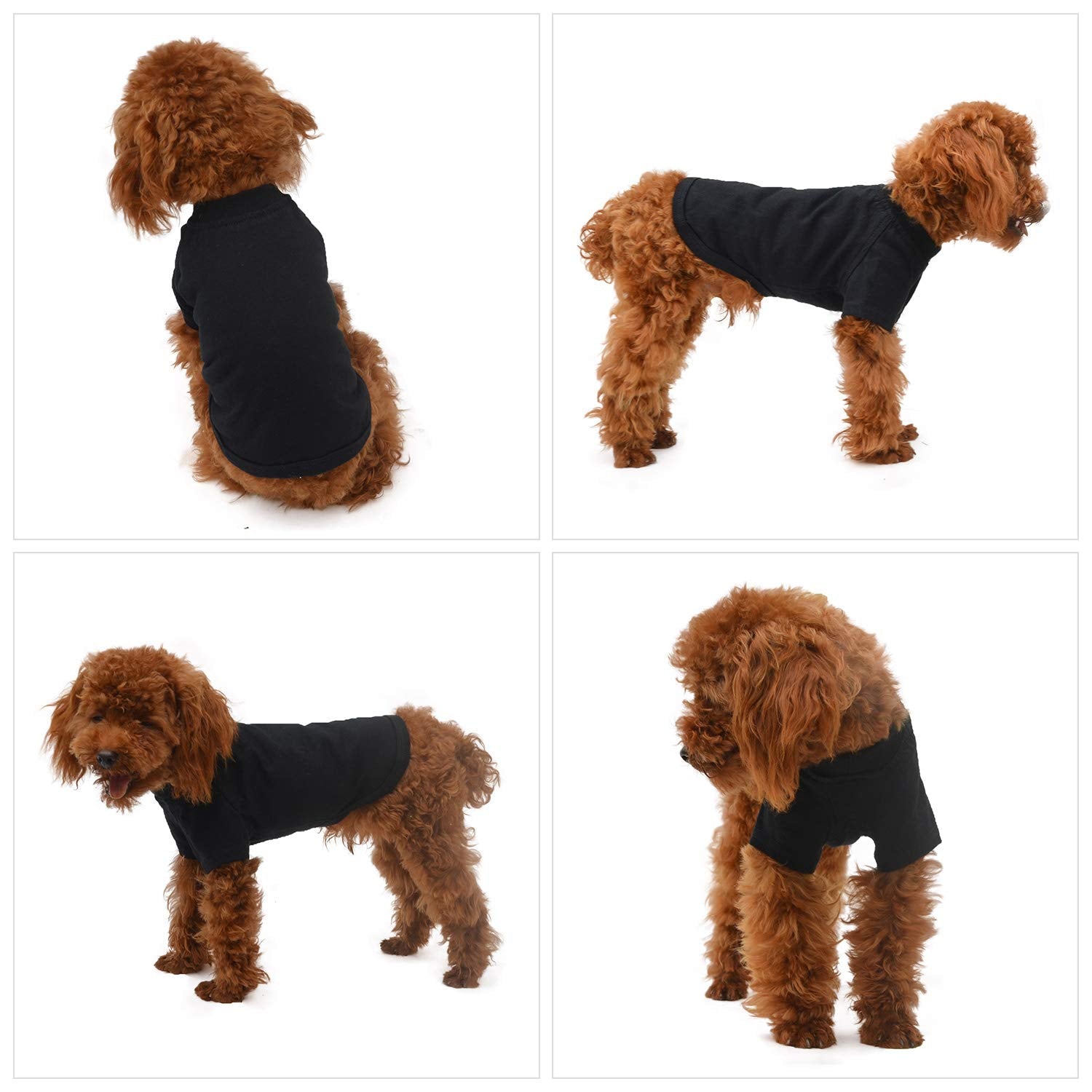 Lovelonglong 2019 Pet Clothing Dog Costumes Basic Blank T-Shirt Tee Shirts For Small Dogs Black L