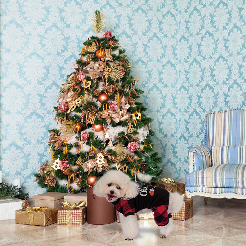 Bingpet Dog Pajamas Plaid For Small Medium Large Dogs,Soft Comfortable Dog Sweater Warm Pet Winter Clothes Classic Plaid Puppy P
