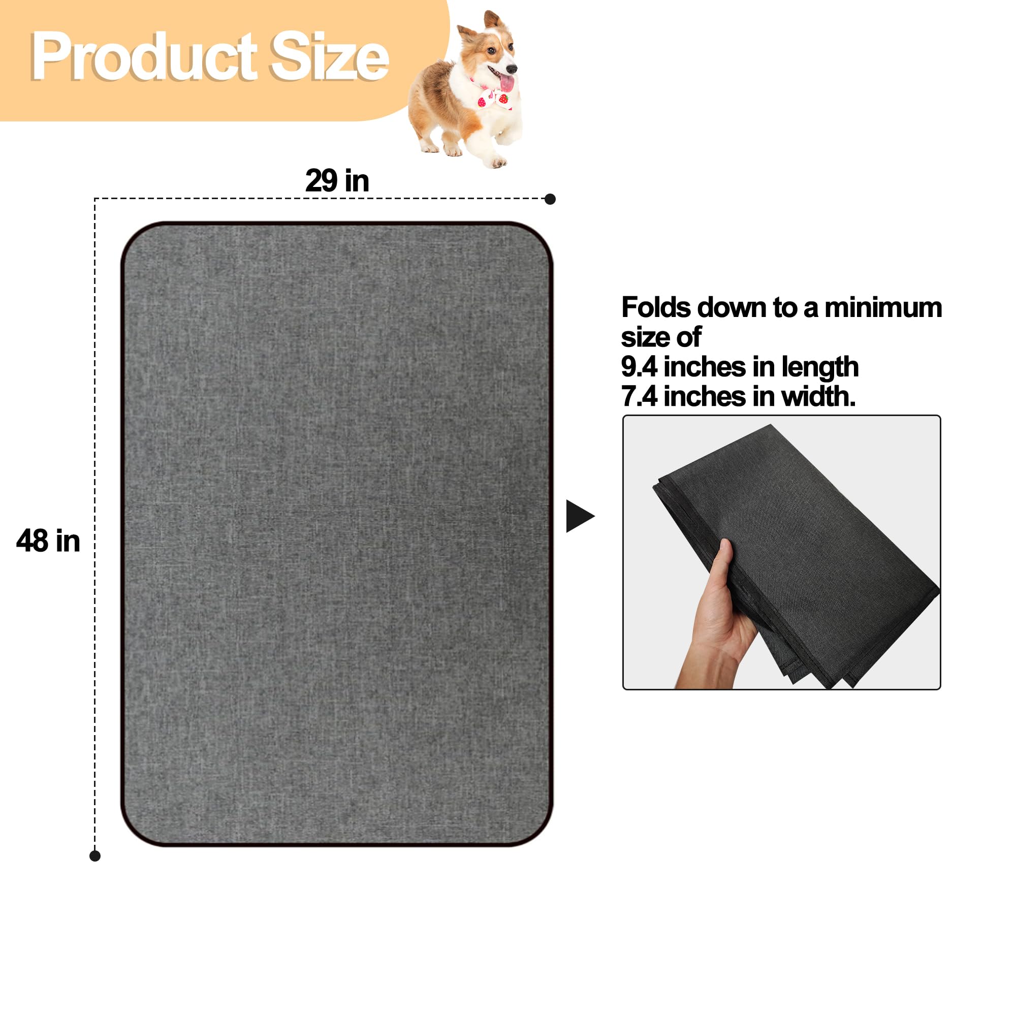 Dog Crate Mat Liner, Washable Pee Pads For Dogs, Absorbs Urine, Non-Slip, Waterproof Under Dog Crate Mat Floor Protector For Ken