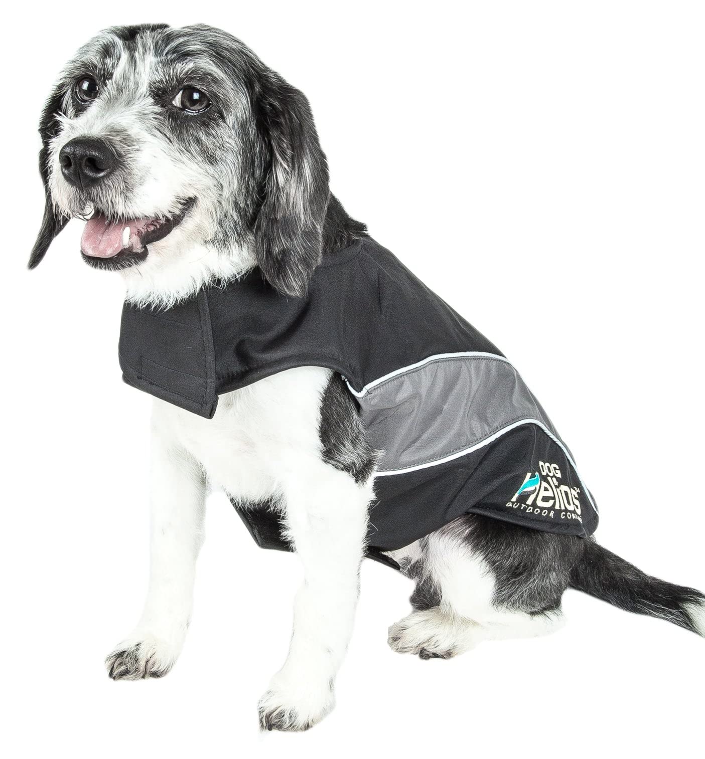 DOGHELIOS High Octane Softshell Neoprene Polar Fleece Reflective Performance Pet Dog Coat Jacket w/ Blackshark technology, Med