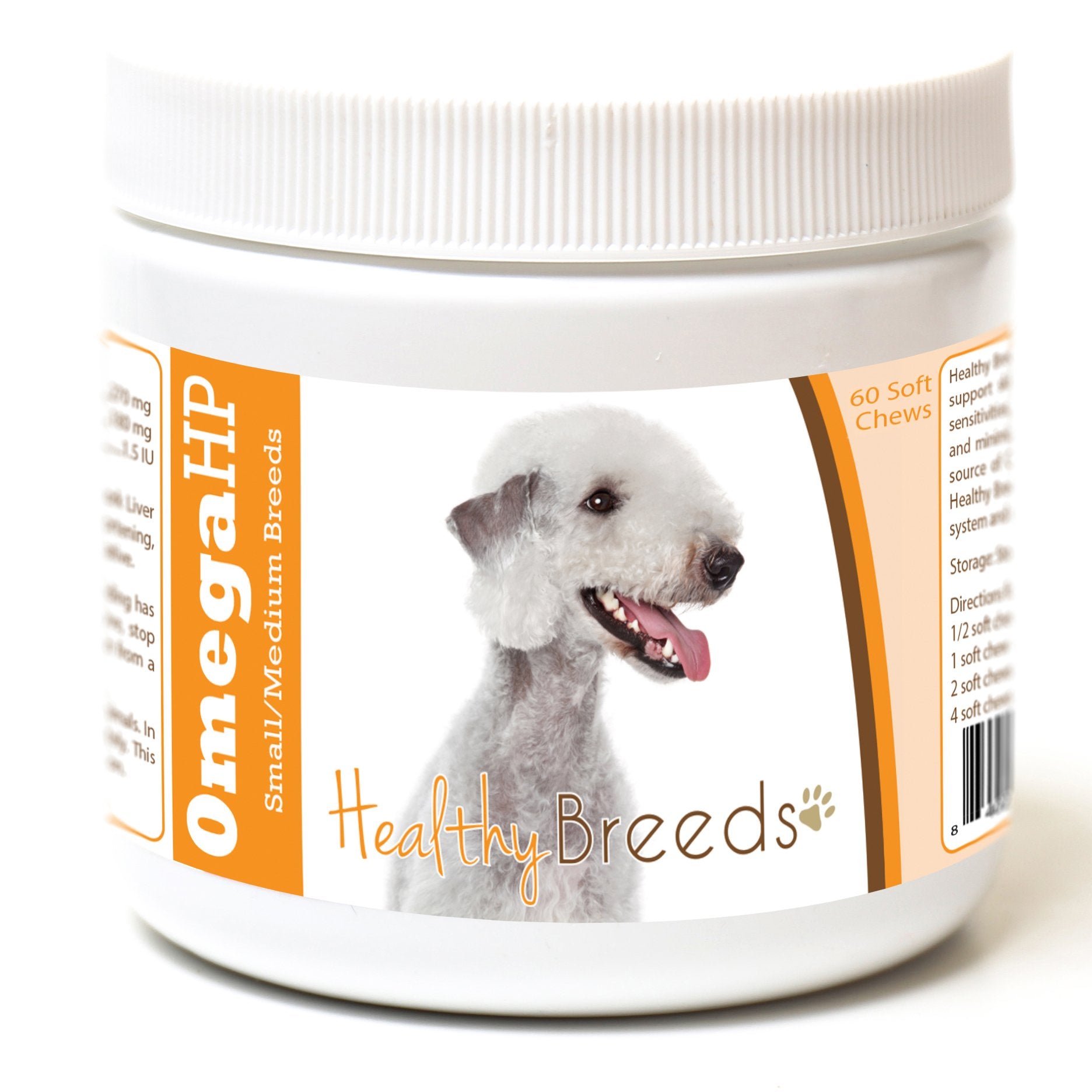 Healthy Breeds Bedlington Terrier Omega HP Fatty Acid Skin and Coat Support Soft Chews 60 Count