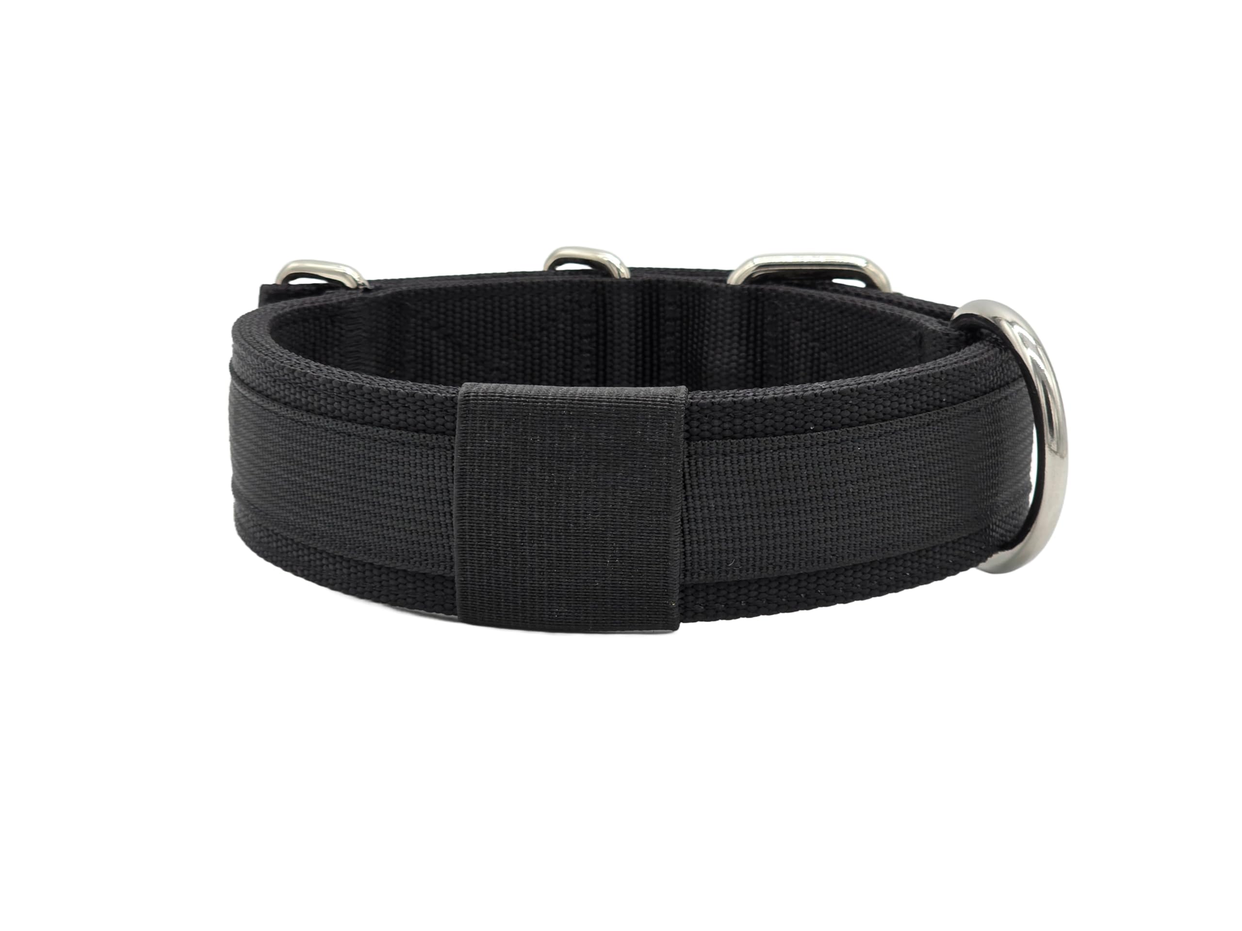Canine Athletes 1.5'' Pro-Hd 5-Ply Heavy Duty Working Dog Collar Extra Strength Durable (Black/Olive Green, Small)