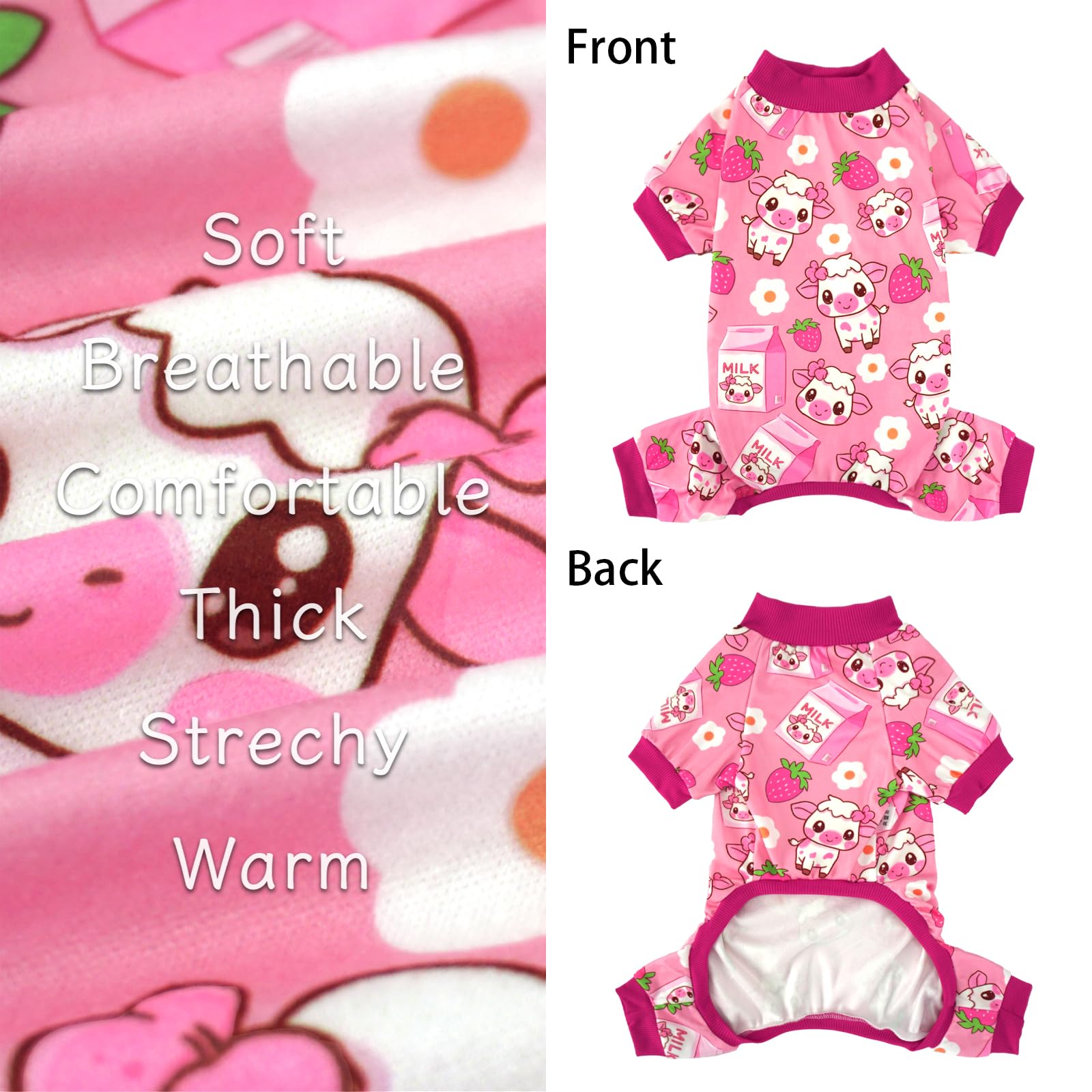 Xpudac 4 Pack Dog Pajamas For Small Medium Dogs, Strechy Soft Puppy Clothes For Doggie Girl Boy Pet Jumpsuit, Cat Onesie-2Xl