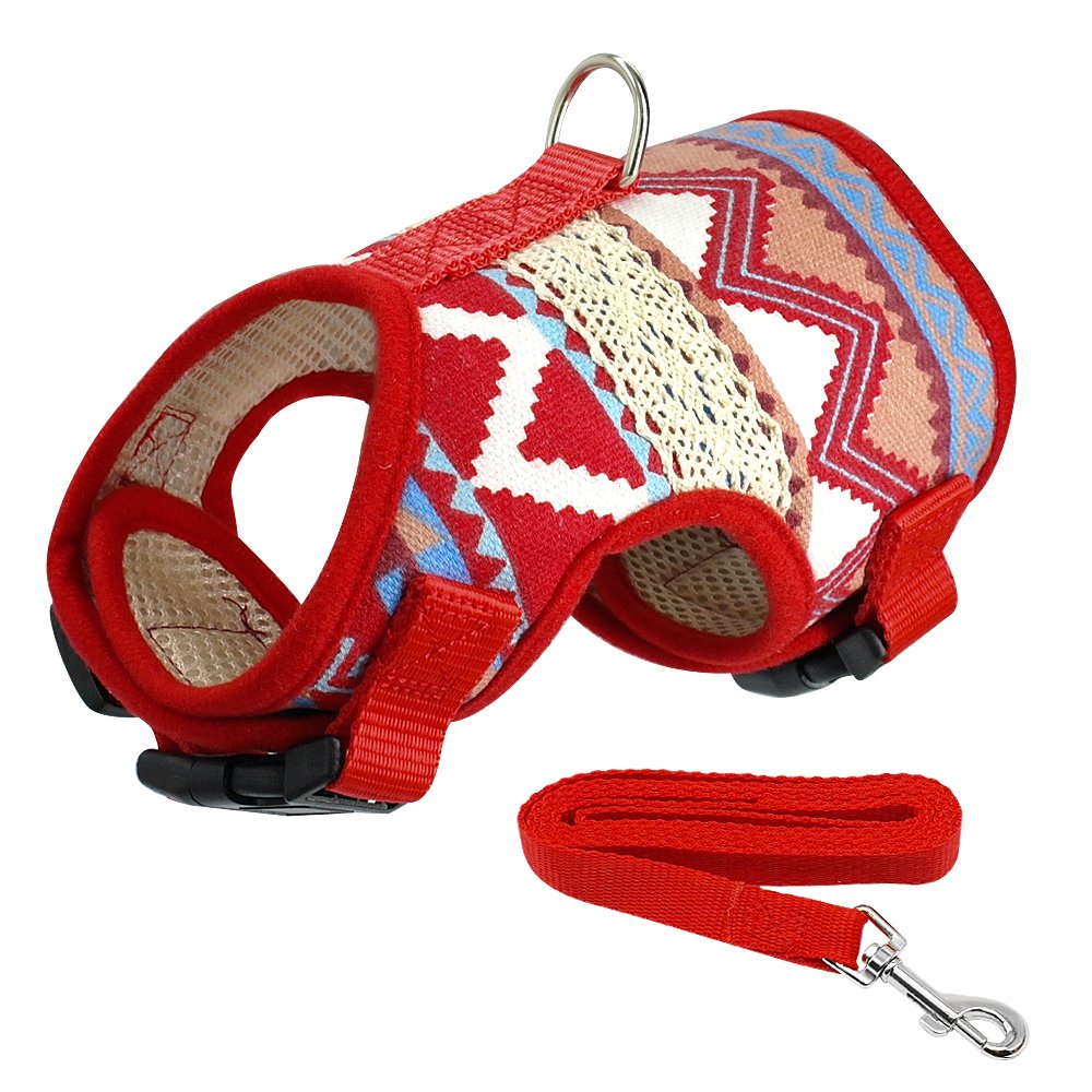 Muttitude Dog Harness & Leash Set For Small Breeds (Small, Adobe)