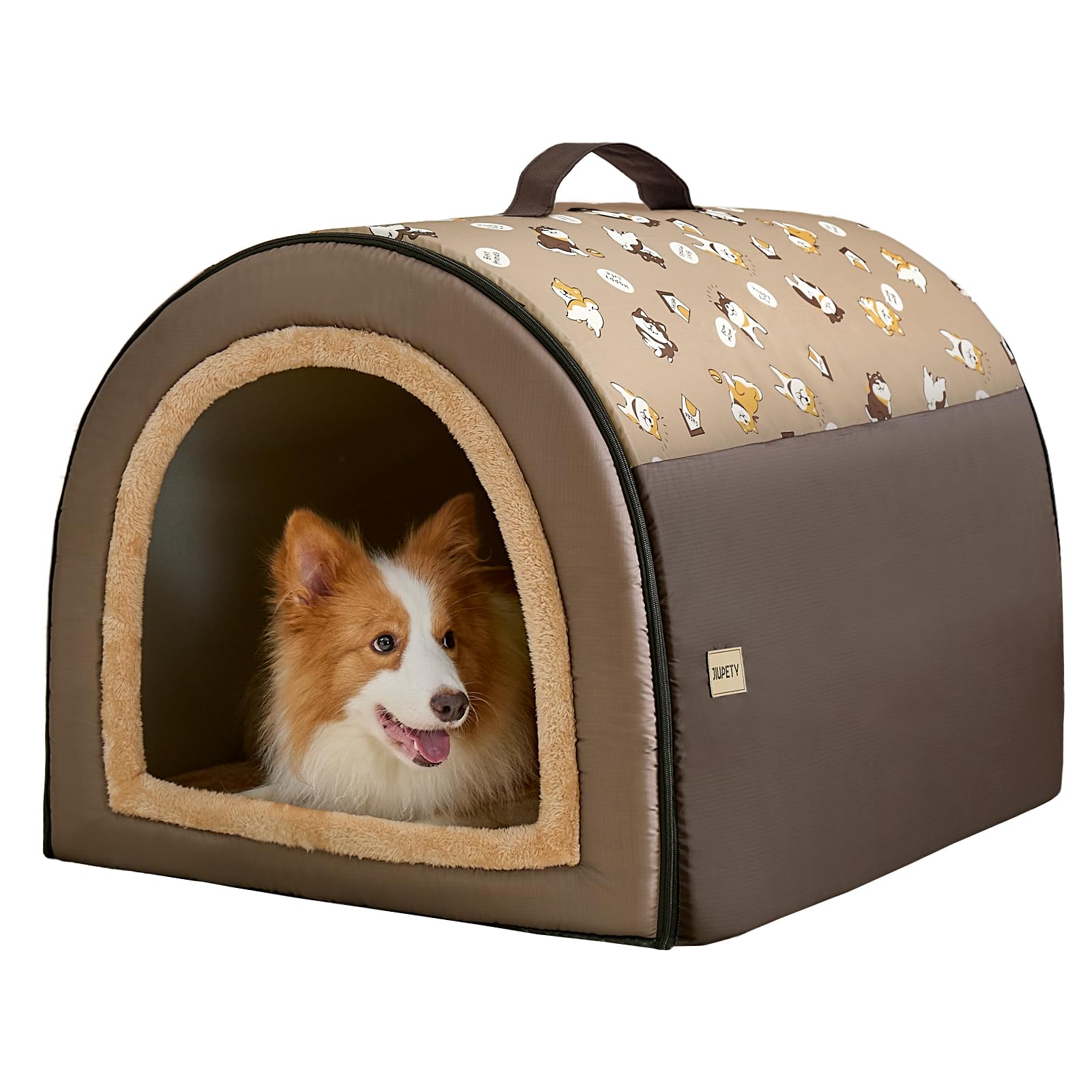 Jiupety 2 In 1 Dog House Indoor, Comfy Cave Bed Covered Dog Bed, Portable House For Medium And Large Dogs, 2Xl(35'  27'  26')