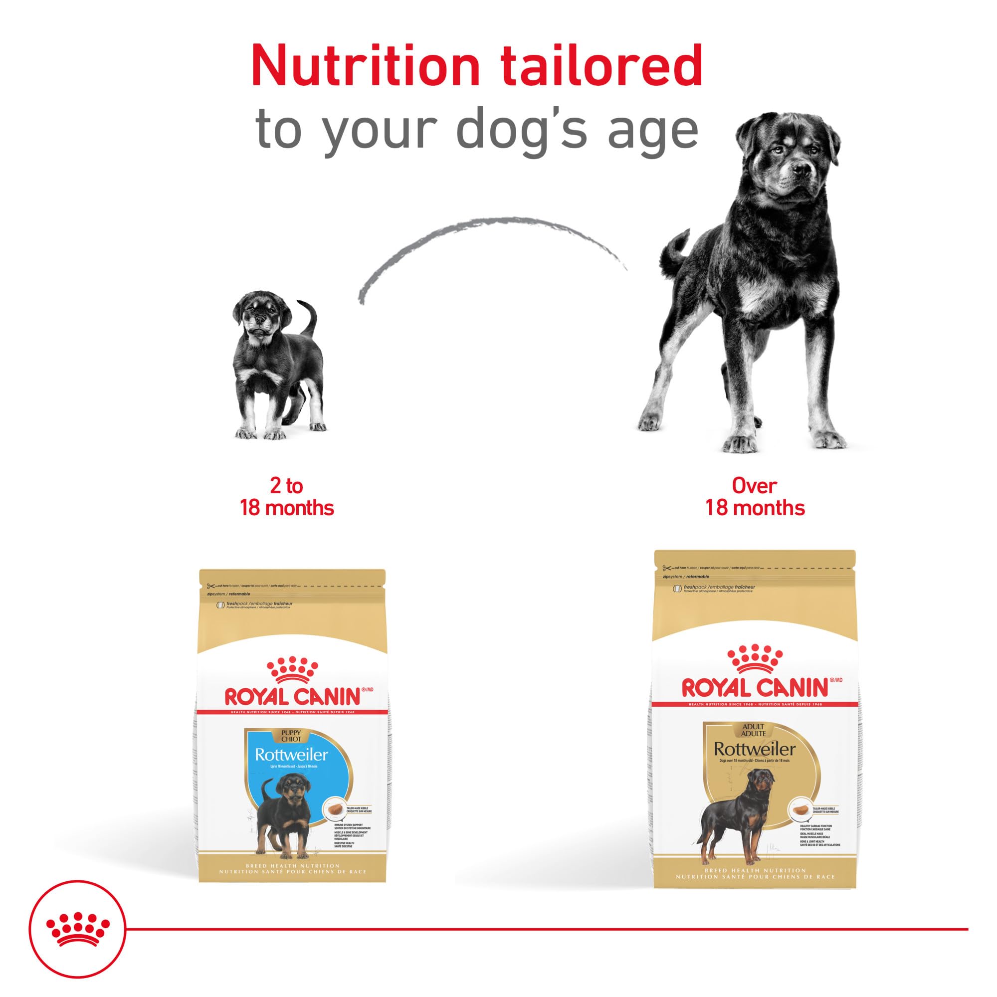 Royal Canin Rottweiler Adult Breed Specific Dry Dog Food, 30 lb bag