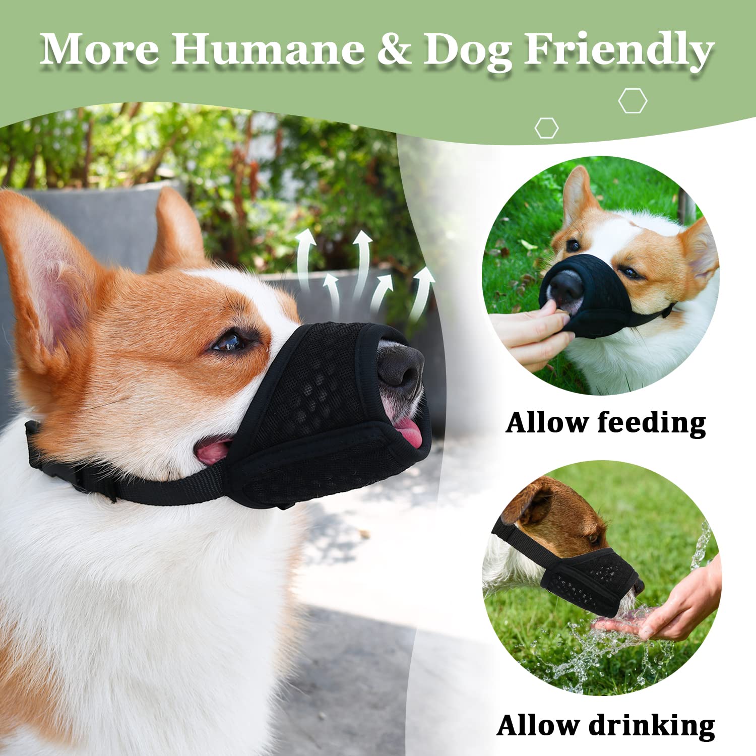 Mayerzon Dog Muzzle, Puppy Soft Mesh Muzzle For Small Medium Large Dogs Chihuahua Poodles Beagle Dachshund Corgis Labrador For B