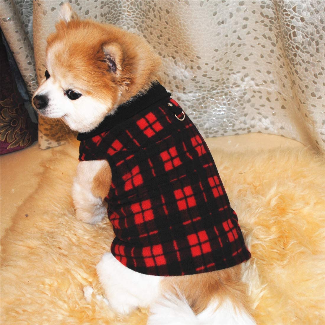 Pixriy Dog Sweater, Soft Fleece Vest With Leash Ring Pullover Jacket Winter Pet Dog Clothes For Puppy Small Dog Cat Teddy Chihuahua Yorkshire For Christmas (Red, Xl)