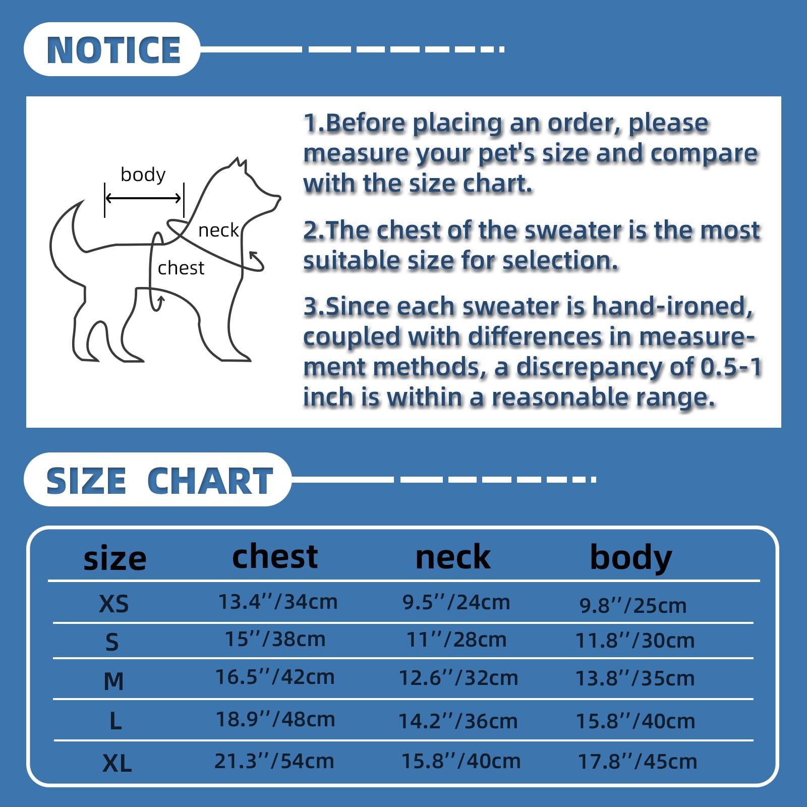 Small Dog Warm Winter Sweater Mengmengda Pet Dog Clothes Dog Knitwear For Small To Medium Breeds Dog Outfits (Dark Blue M)