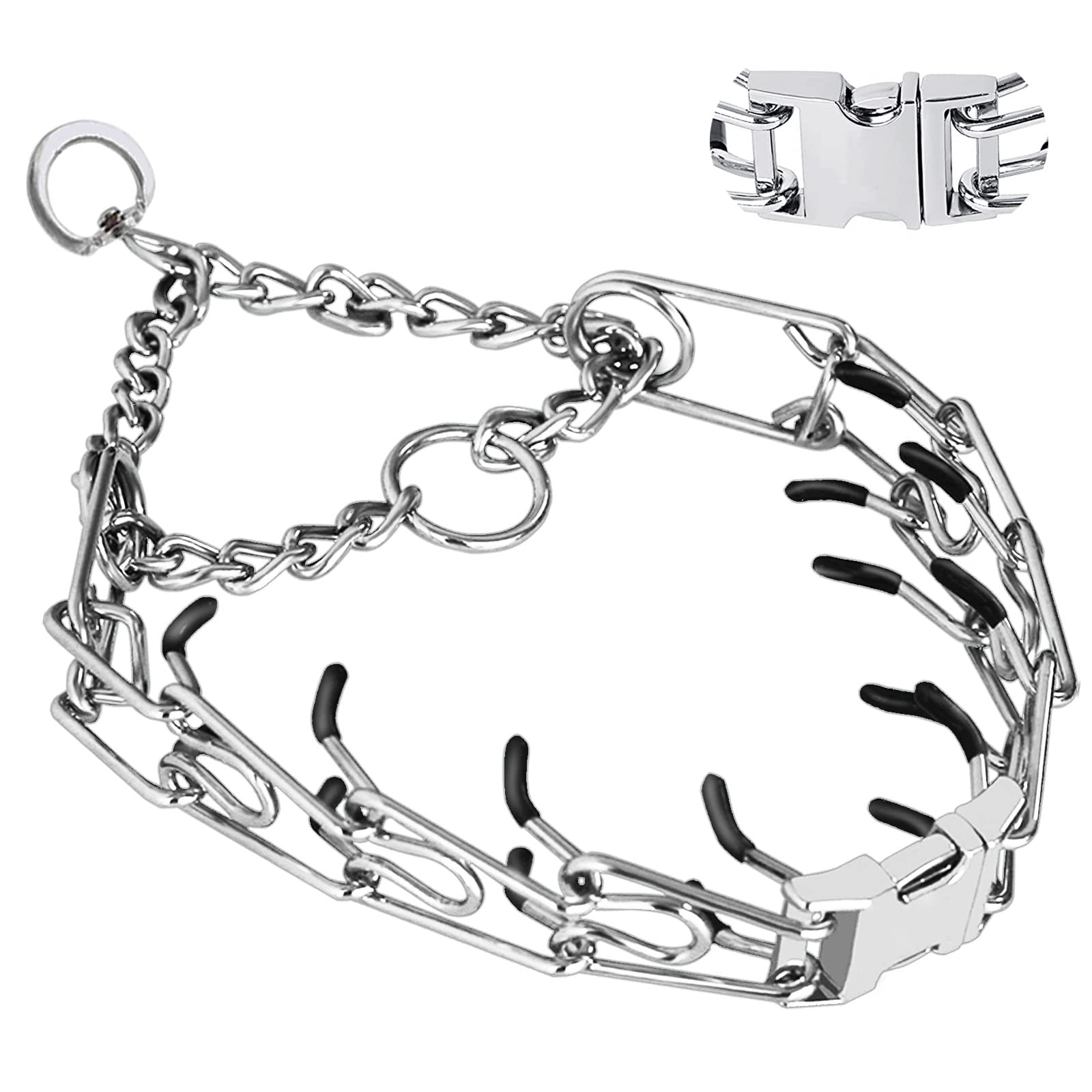 No Pull Dog Collar Adjustable Quick Release Dog Training Collar With Rubber Tip With Quick Release Buckle For Small Medium Large