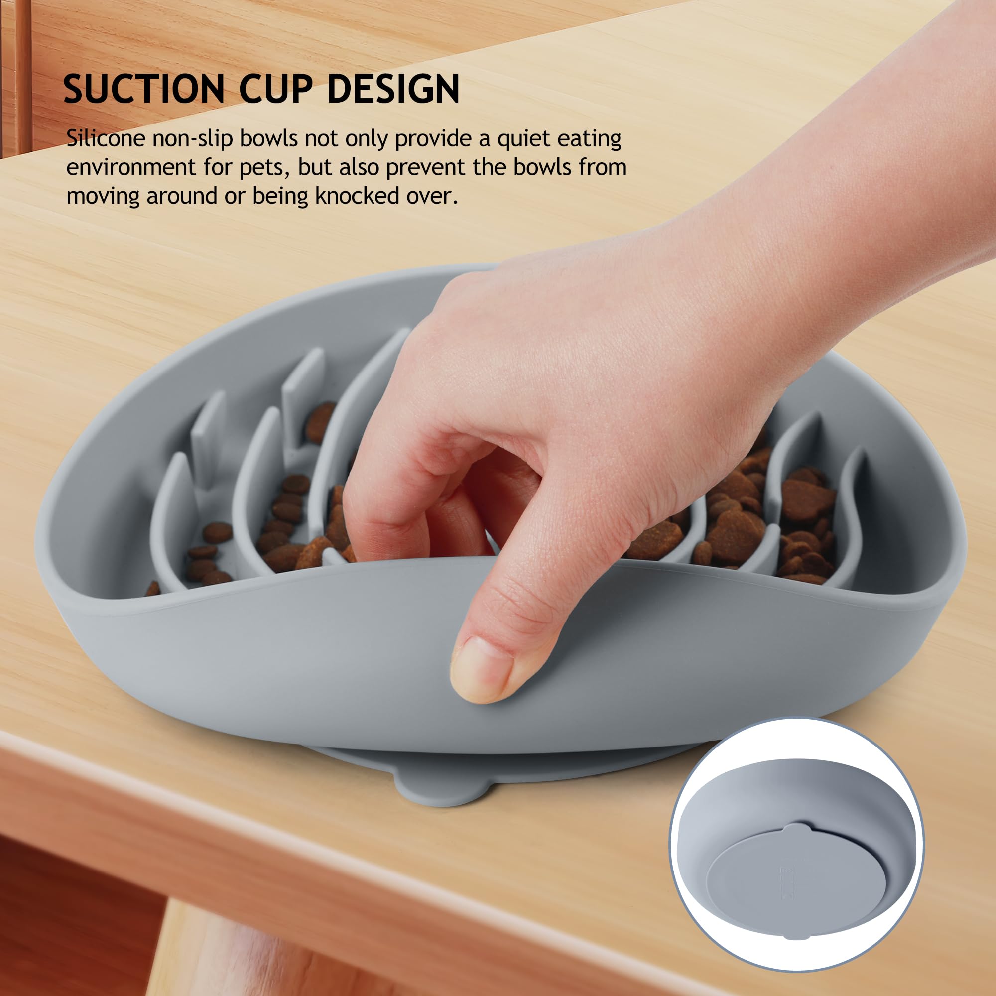 Coomazy Large Silicone Slow Feeder Dog Bowls, Interactive Puzzle Toy for Pets Food Training, Keeps Dogs Busy, Prevents Puppy Ove