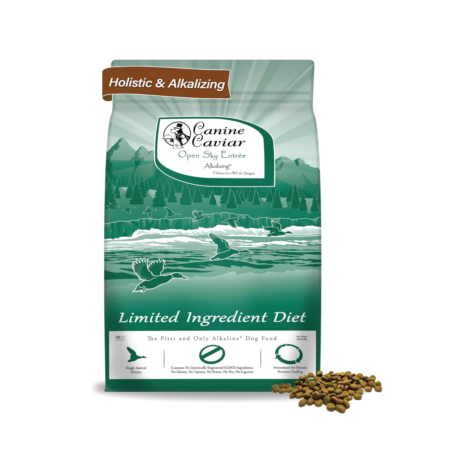 Canine Caviar - Open Sky: Duck & Teff Alkaline Dry Dog Food, Limited Ingredients, Gluten-Free, Based on Science & Research, Vete