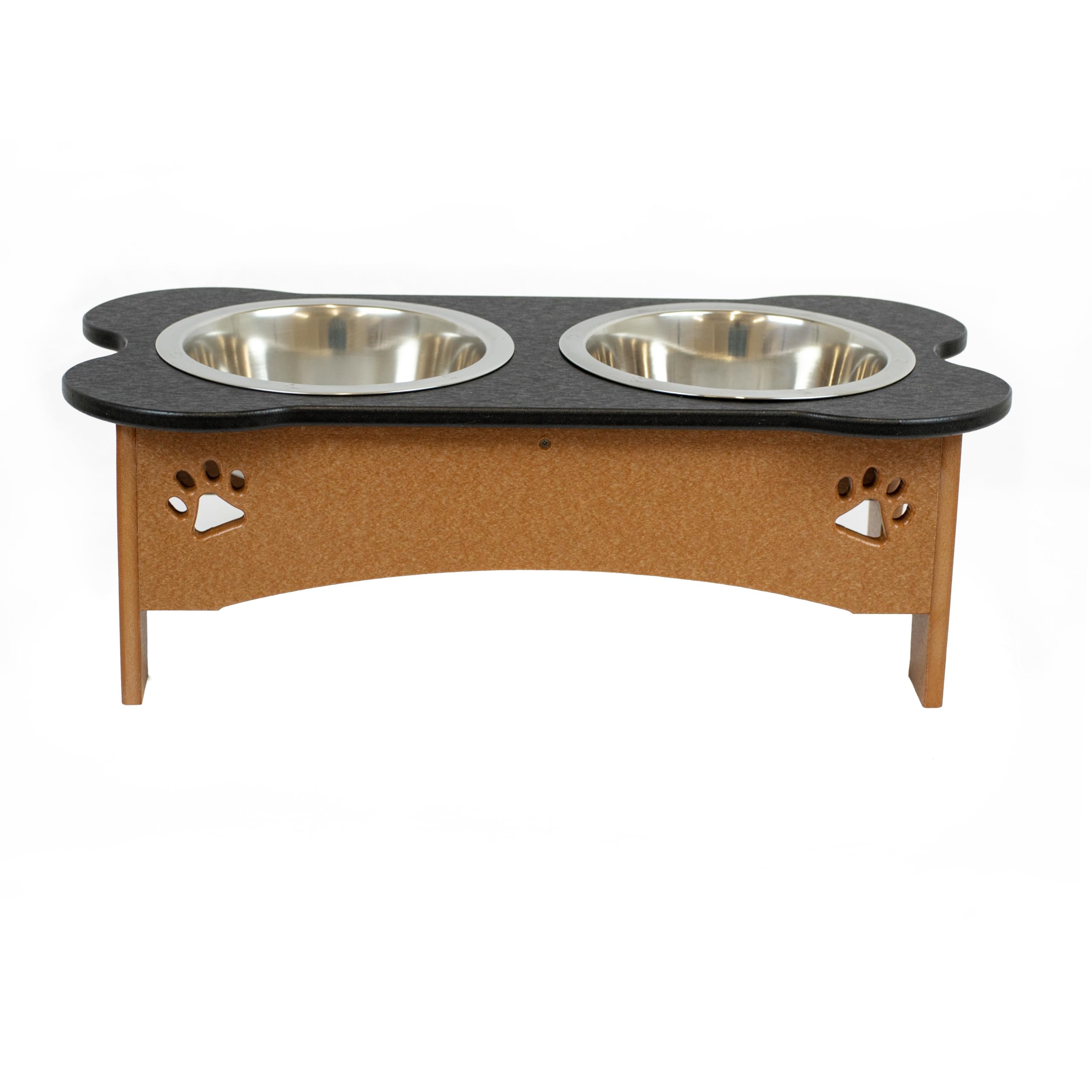 Double Water and Food Bowl Made of High Density Poly Resin for Taller Dogs