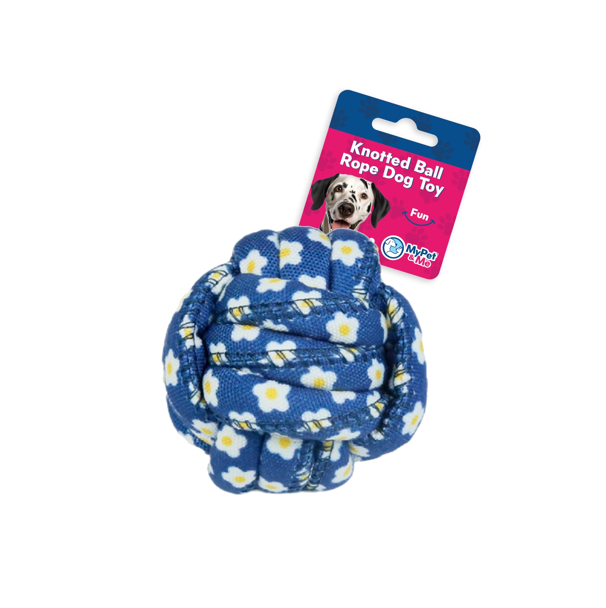 My Pet & Me - Knotted Ball Rope Dog Toy - Safe Non-Toxic For Active Chewers And Puppies, Ideal For Fetch, Teething, And Interact