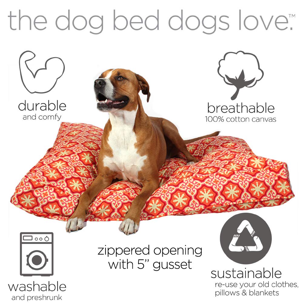 Molly Mutt Huge Dog Bed Cover - Papillon Print - Measures 36”X45”X5’’ - 100% Cotton - Durable - Breathable - Sustainable - Machine Washable Dog Bed Cover