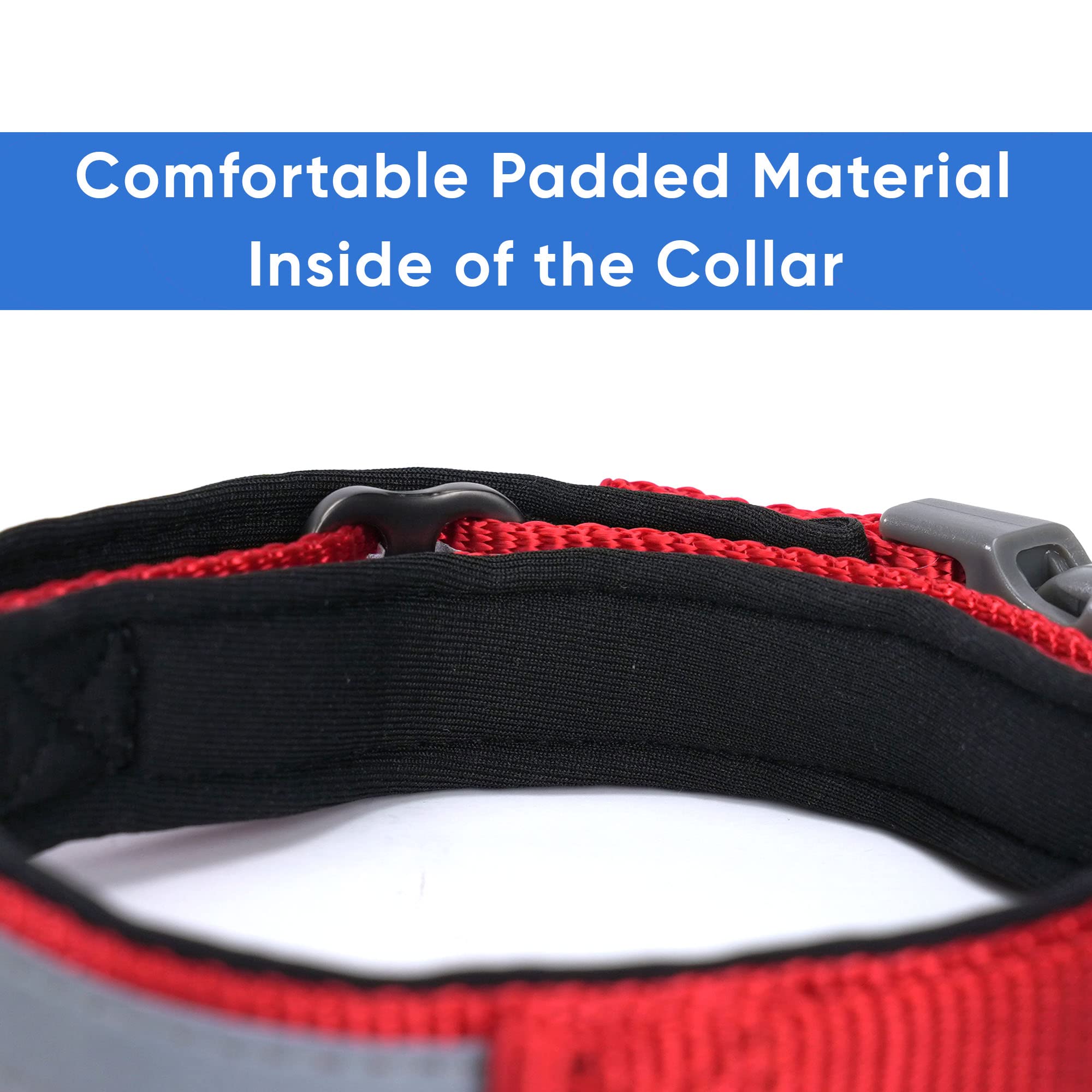 Pawtitas Lumberjack Padded Martingale Collar For Dogs | Soft Neoprene Dog Collar For Your Pet'S Comfort Made With Reflective Band For Maximum Visibility | Fits Small And Large Pets - Xs Red
