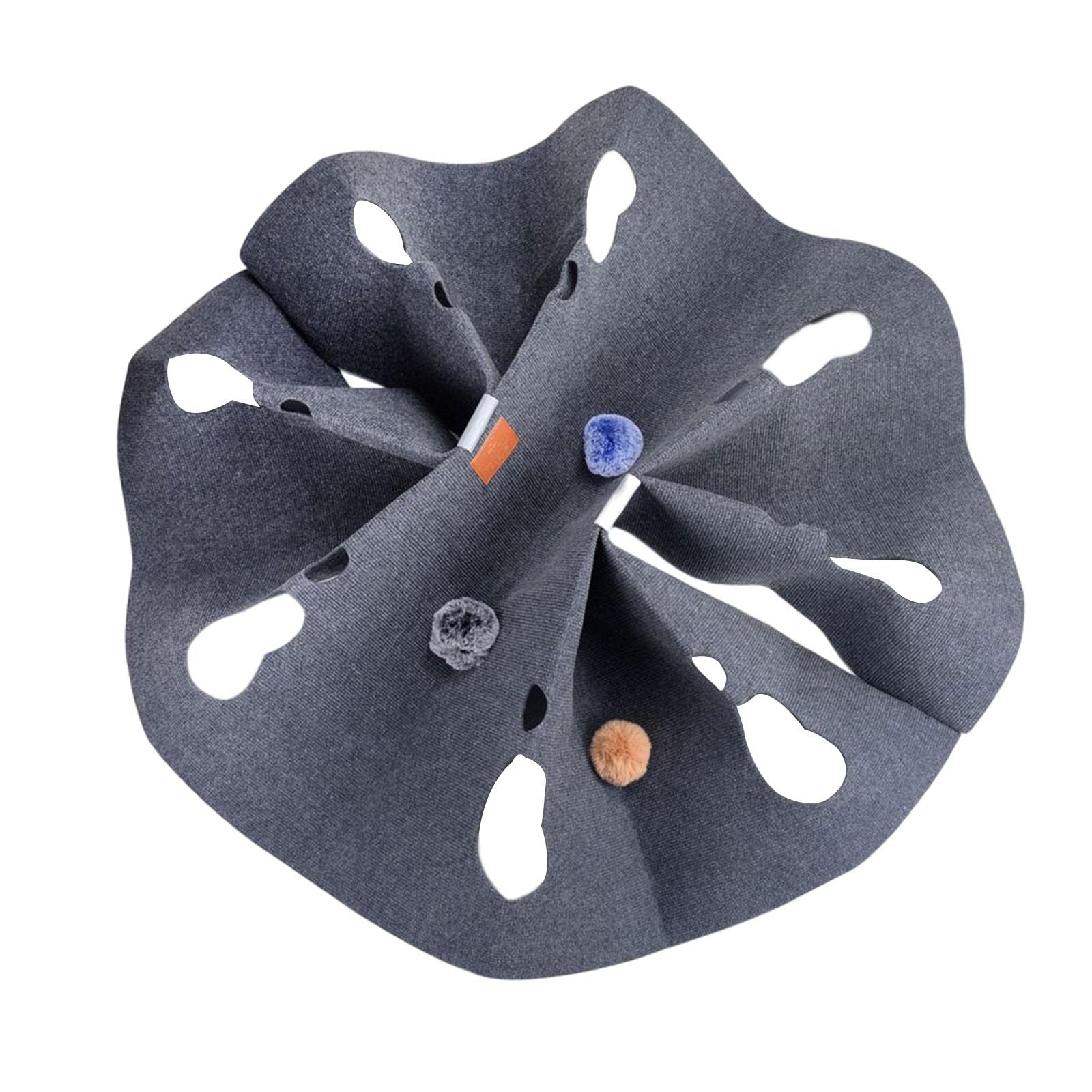 Enakshi Cat Activity Play Mat Interactive Toys Warm Collapsible Rug For Scratching Round Gray|Pet Supplies | Cat Supplies | Toys