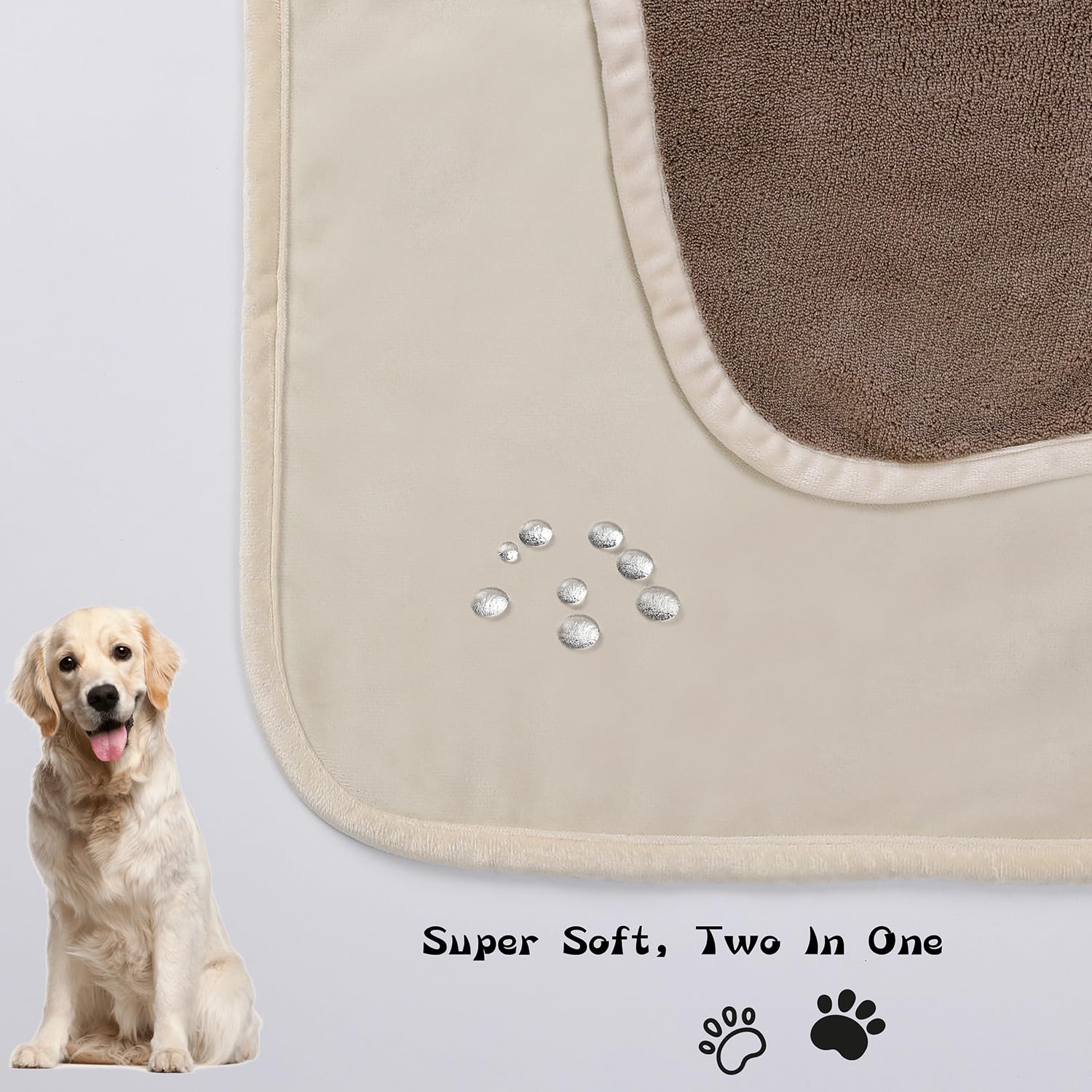 Tuffeel 100% Waterproof Dog Blanket,82x108 inches Soft Leak Proof Pet Couch Throw for Sofa, Bed Furniture Protector Covers from