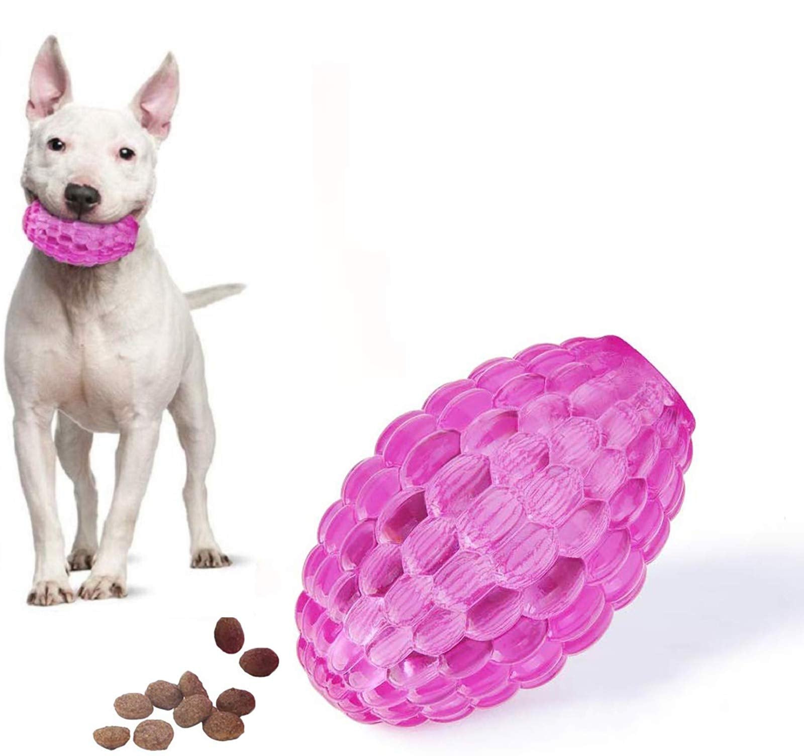 ONTWOPETS Dog Toys for Aggressive Chewers Durable Dog Ball Toys High Bounce Treat Dispensing Dog Chew Toys Made w/TPE Rubber (M)