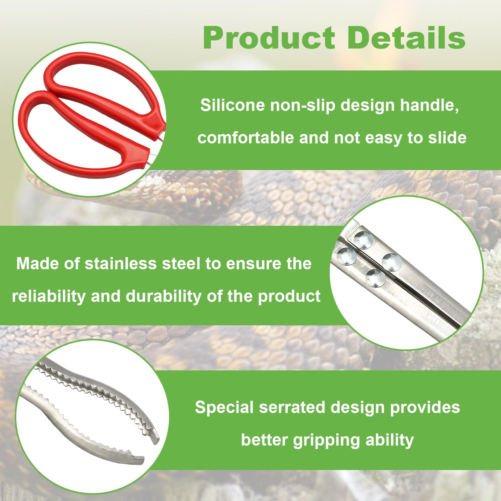 Fwunyvn Reptile Feeding Tongs,Bent-Billed Snake Feeding Tongs Non-Skidding Easy-Grip Tweezers,Long Large Tweezers Python Accesso