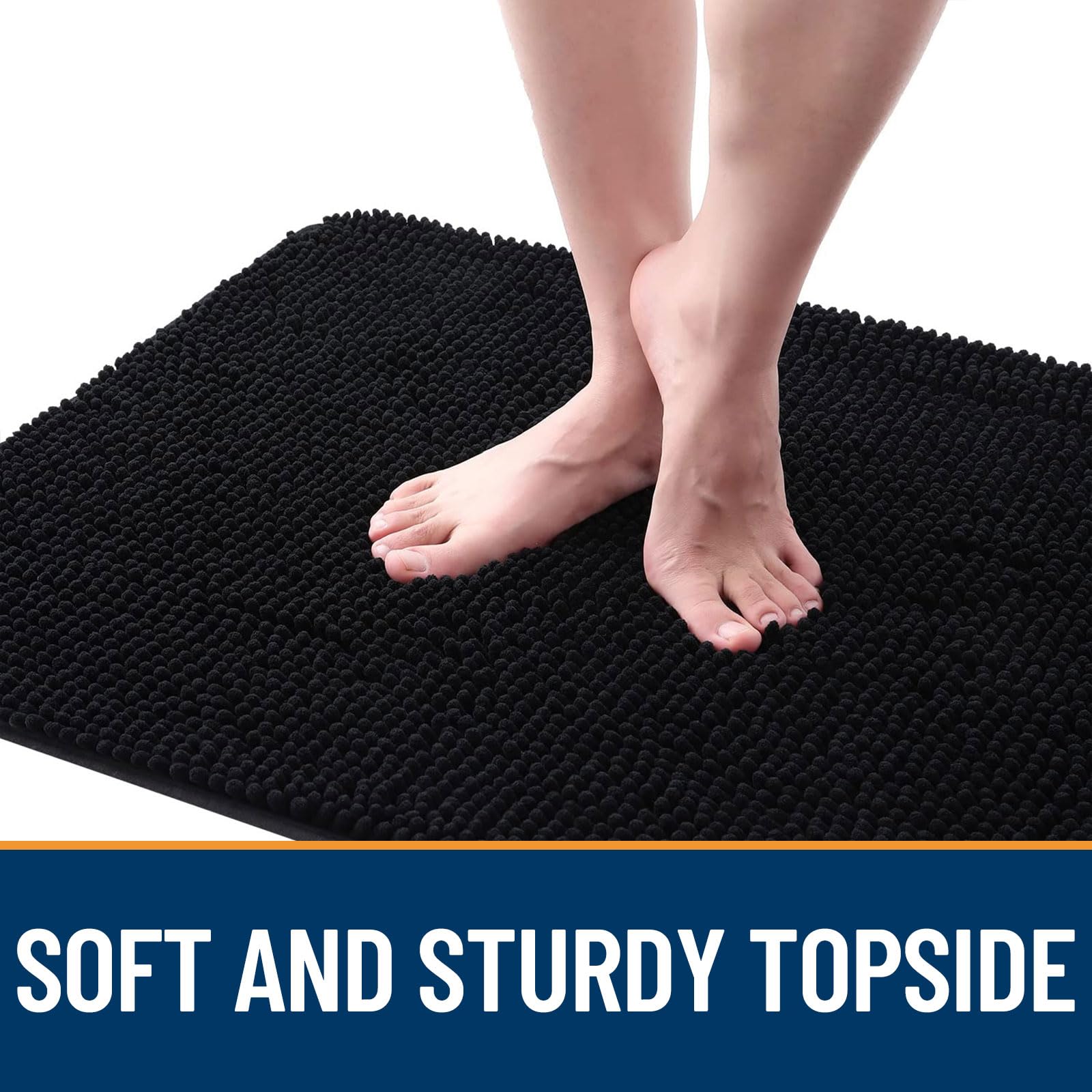 OLANLY Dog Door Mat for Muddy Paws 47x24, Absorbs Moisture and Dirt, Absorbent Non-Slip Washable Doormat, Quick Dry Chenille Mud