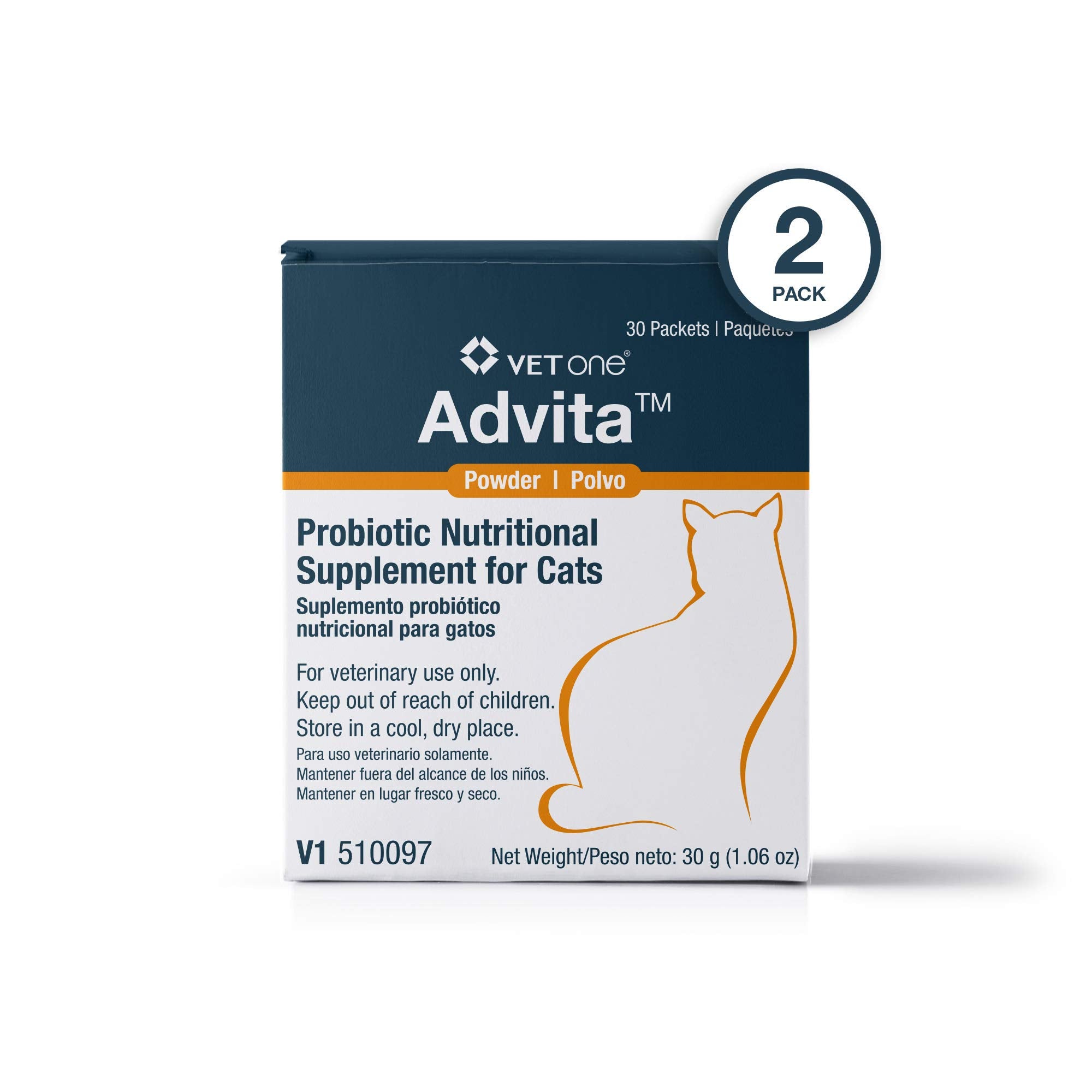 Vet One 840235149170 VetOne Advita Probiotic Nutritional Supplement Powder for Cats (2 Pack)